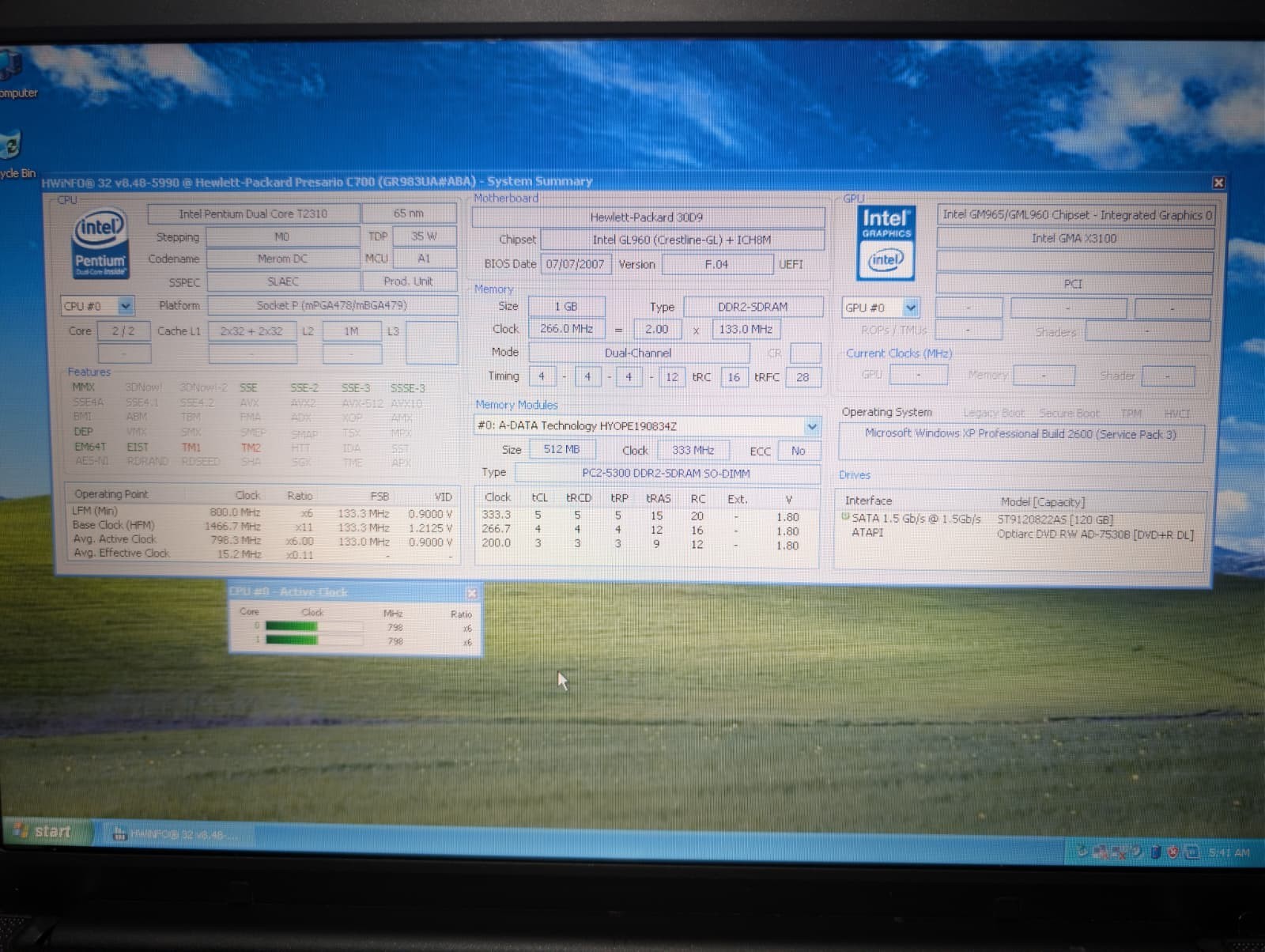 15″ HP Compaq C700 | Pentium T2310 1GB RAM 120GB HDD | Win XP Pro 32-Bit DVD-RW