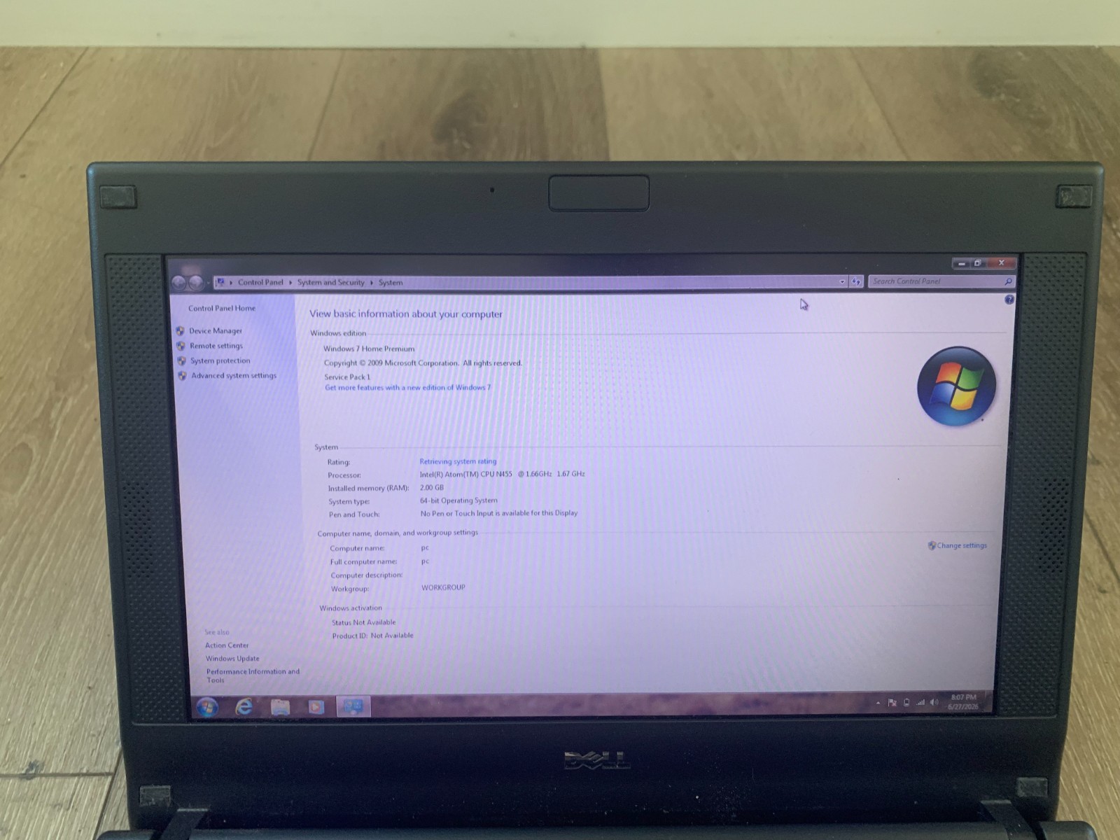Dell Latitude 2120 12.5″ Intel Atom N455 1.66GHz 2 GB RAM 60GB HDD Win 7 Home