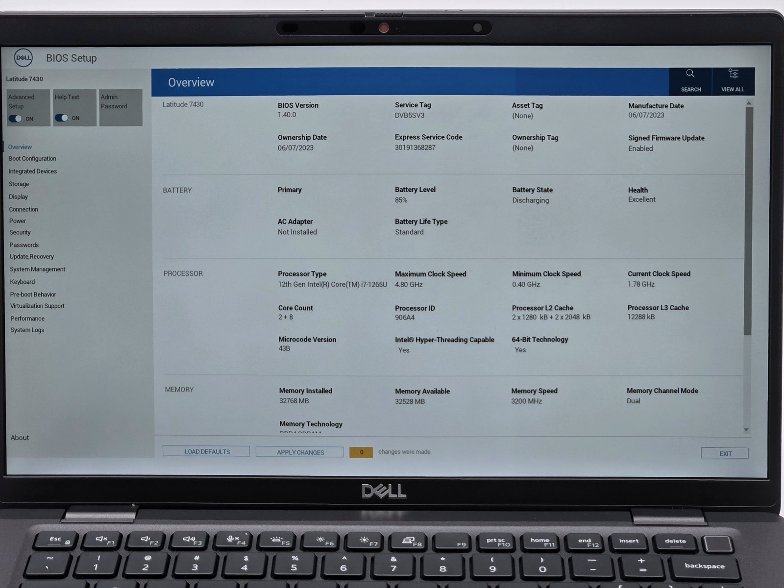 Dell Latitude 7430 14″ FHD I7-1265U 512GB SSD 32GB W11P Webcam Backlit FPR