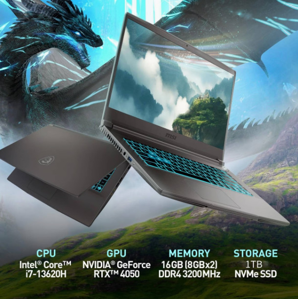 MSI Cyborg 15.6 in (512GB SSD, Intel Core i7 13th Gen 4.90 GHz, 16 GB) Laptop –