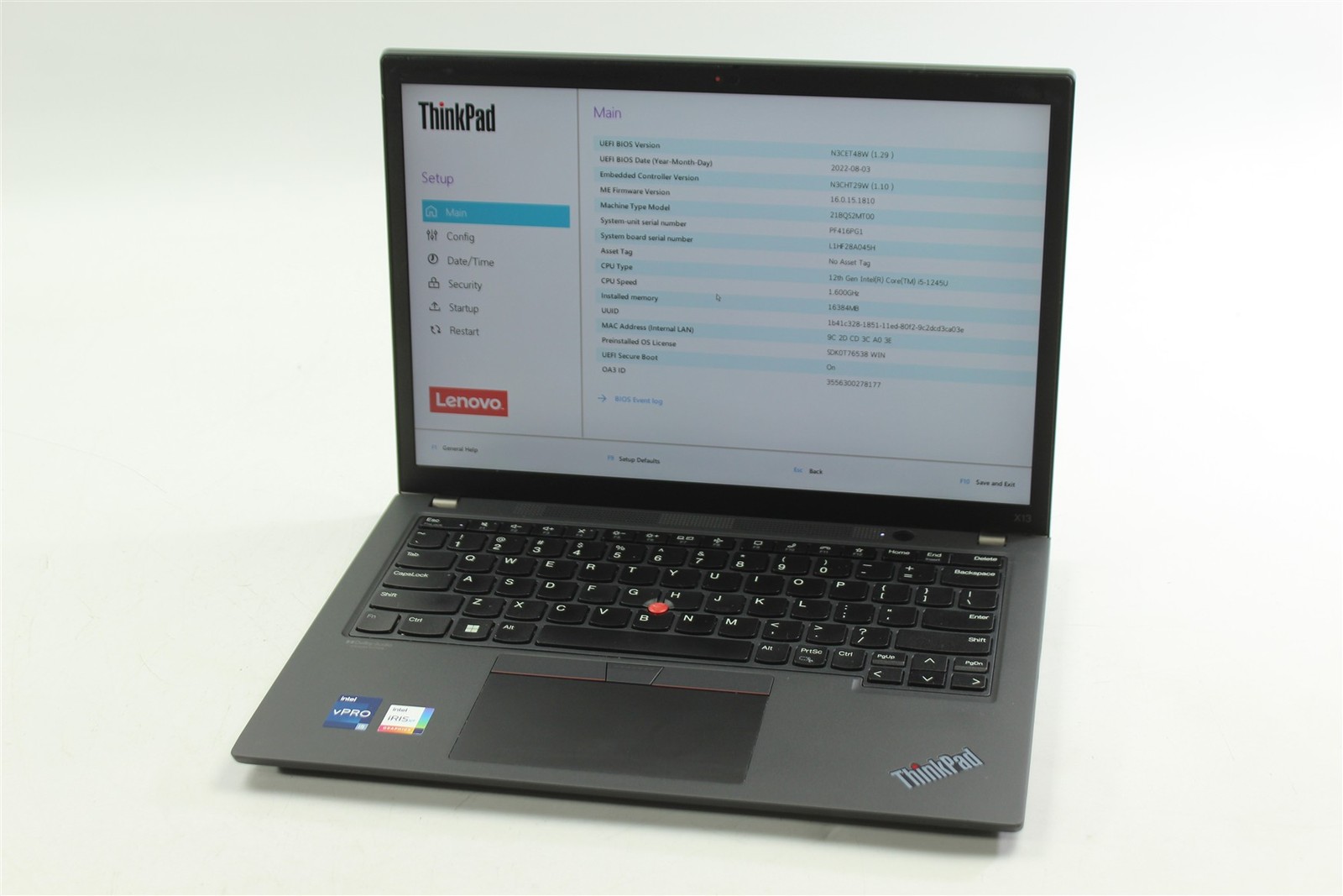 Lenovo ThinkPad X13 Gen 3 13.3″ i5-1245U 1.6GHz 256GB SSD 16GB RAM W11P