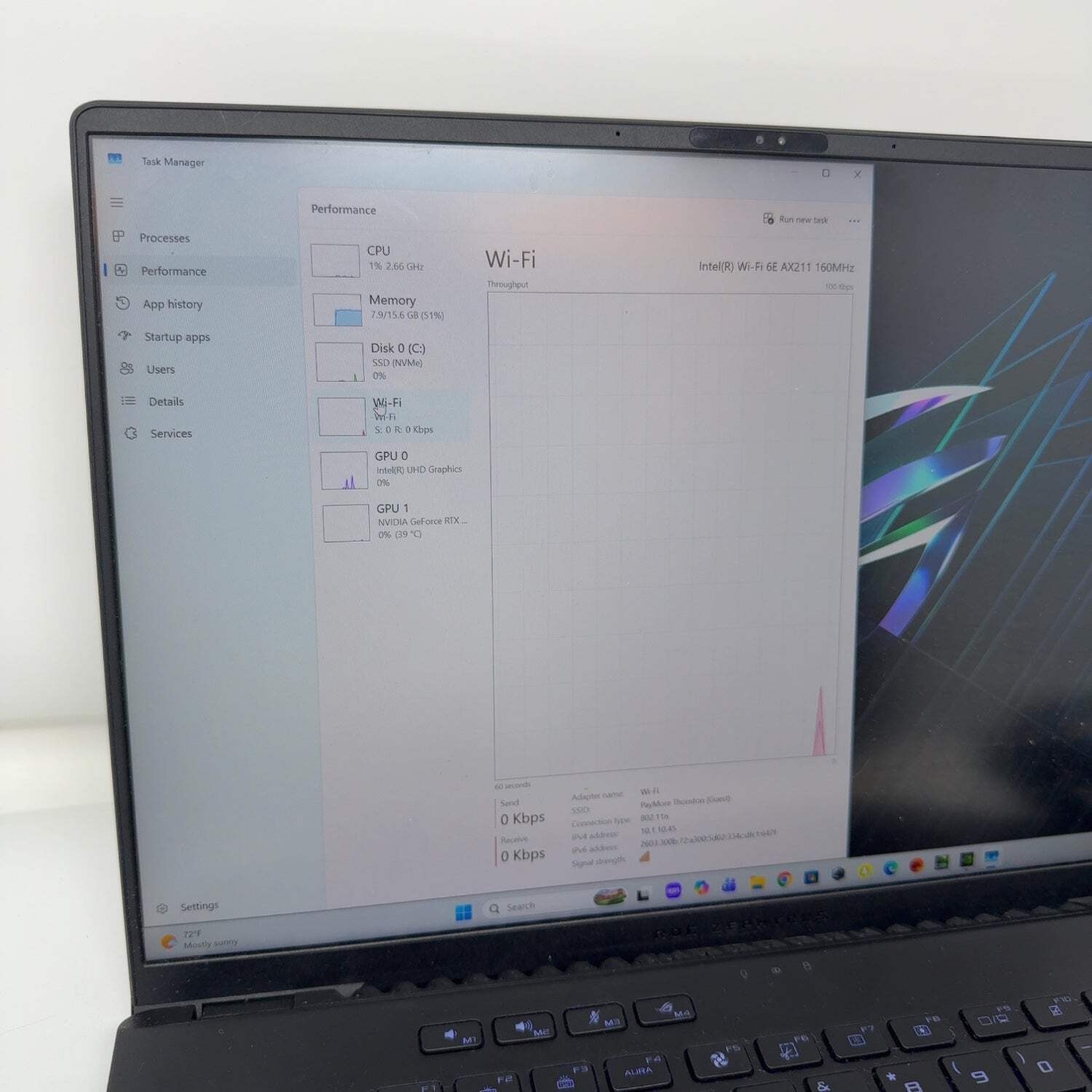 Asus ROG Zephyrus M16 16″ i9-13900H 2.6GHz 16GB RAM 1TB SSD GeForce RTX 4070
