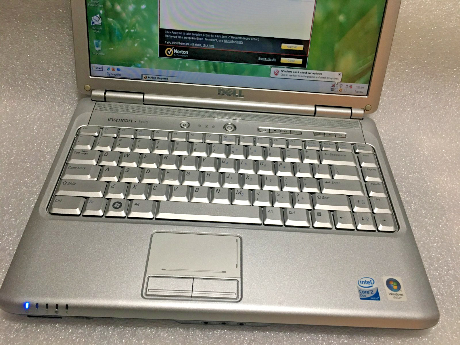 Dell Inspiron 1420 14″ Laptop Intel Core 2 Duo 1014MB Intel (R) Cote (TM) 2 DUO