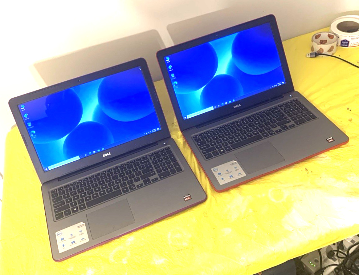 Lot of 2 Dell Inspiron 15 5565 Laptop 15.6″ AMD A9-9400 8GB Ram 1TB HDD W10H