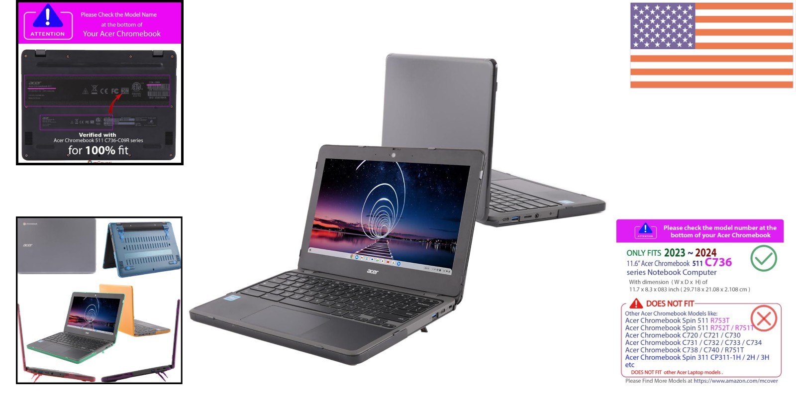 Tailored Hard Shell for Acer Chromebook 511 C736 (11.6 inch) – Modern Protection
