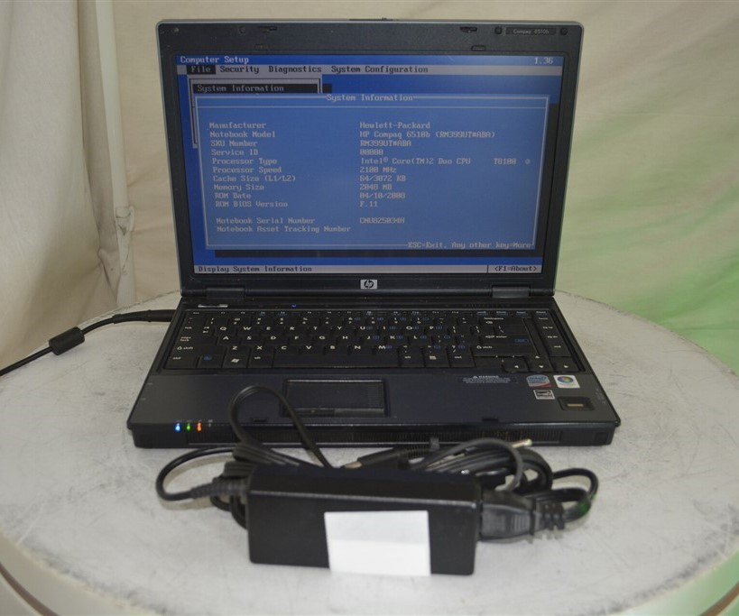 HP COMPAQ 6510B RM399UT-ABA Laptop CORE2 DUO T8100 2.1GHz 2GB 120GB