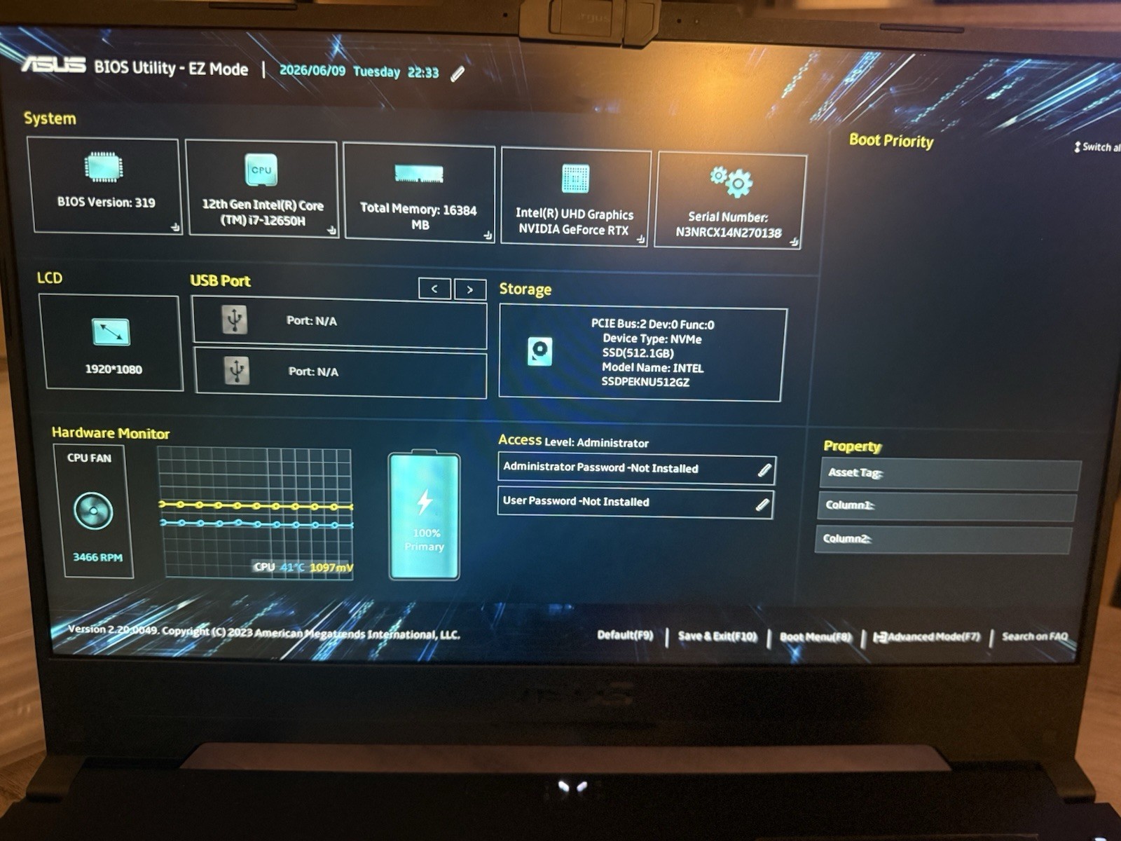 ASUS TUF Dash F15 FX517ZR 15.6″ 144Hz Gaming Laptop i7-12650H 16GB 512GB RTX3070