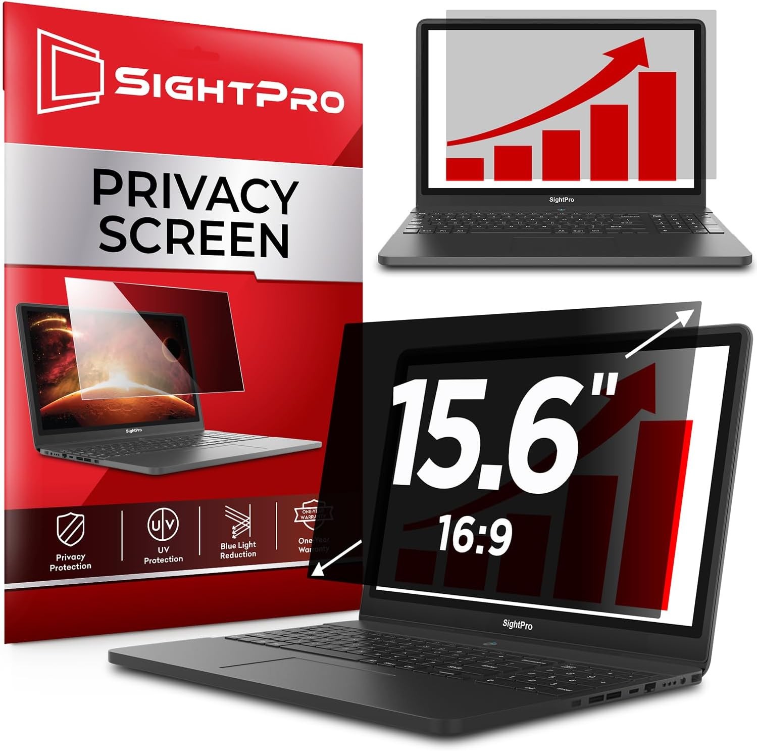 15.6 Inch 16:9 Laptop Privacy Screen Filter – Anti-Glare Protector for Monitors