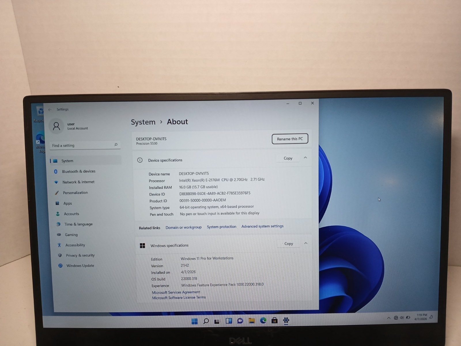 Dell Precision 5530 15.6″ Laptop E-2176M 16GB RAM 512GB SSD Win11 P2000 #97