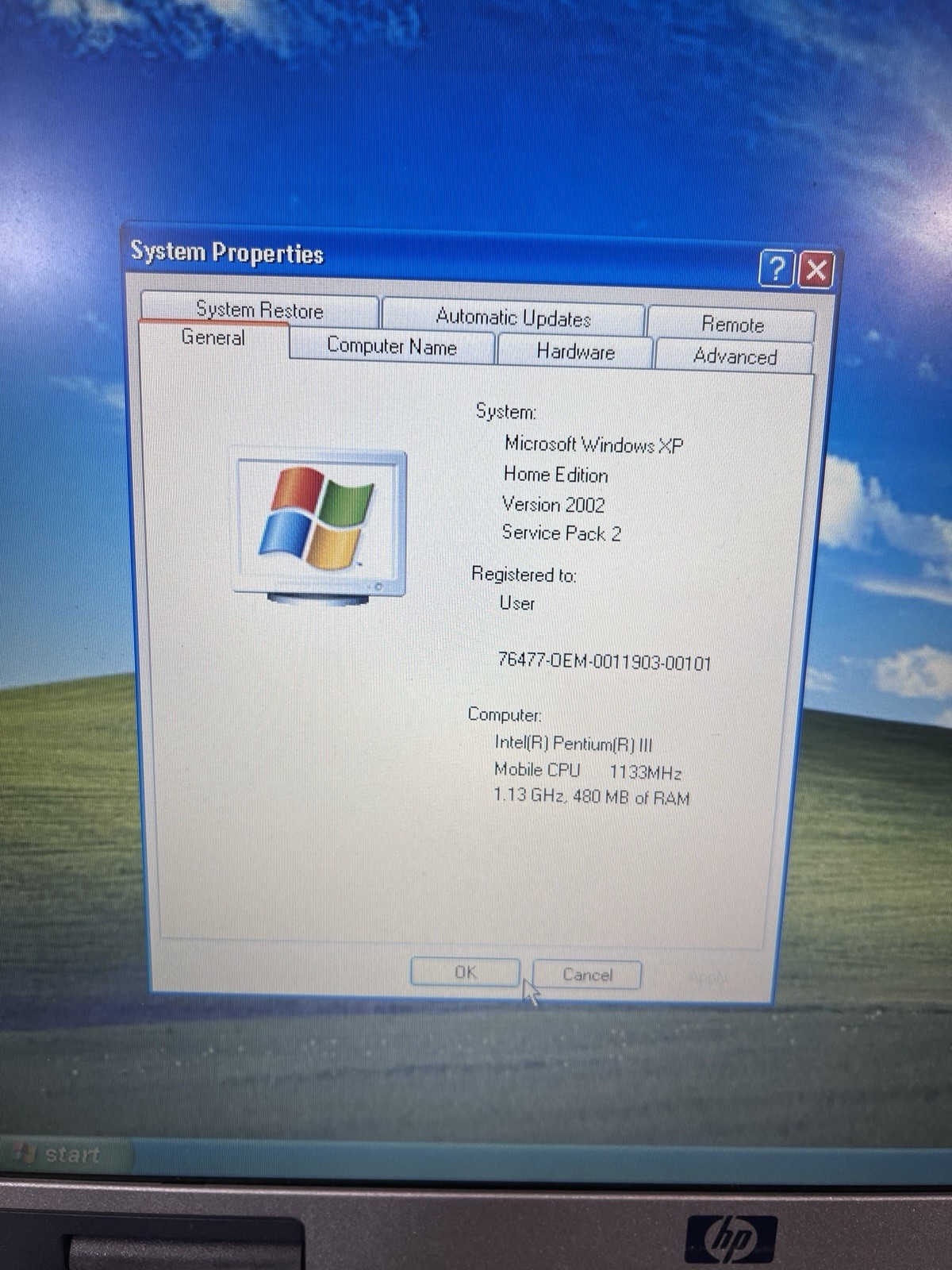 HP Pavilion Pavilion zt1000, WinXP, Pentium 3, S3 AGP, 30GB HDD- No Speakers