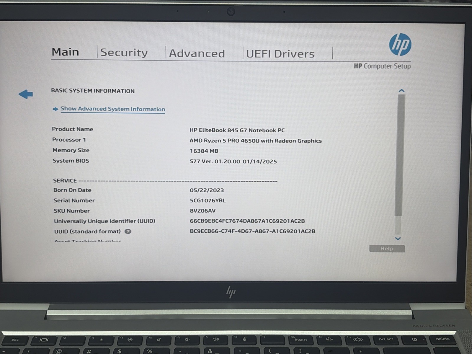 HP ELITEBOOK 845 G7 AMD RYZEN 5 PRO 4650U 16GB, No OS/SSD