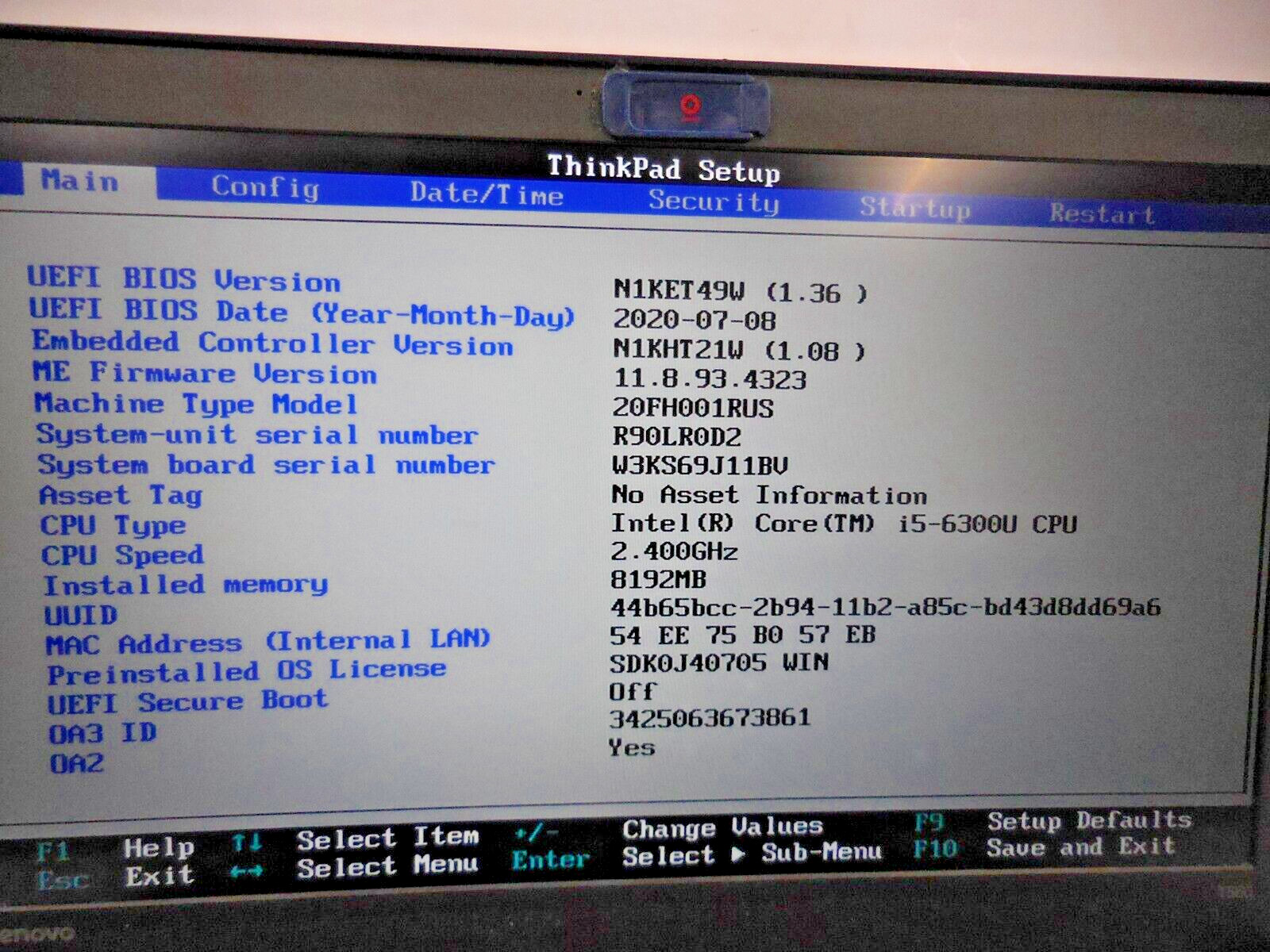 Lenovo ThinkPad T560 Intel Core i5-6300U 2.40GHz 8GB RAM, 250GB SSD, NO OS