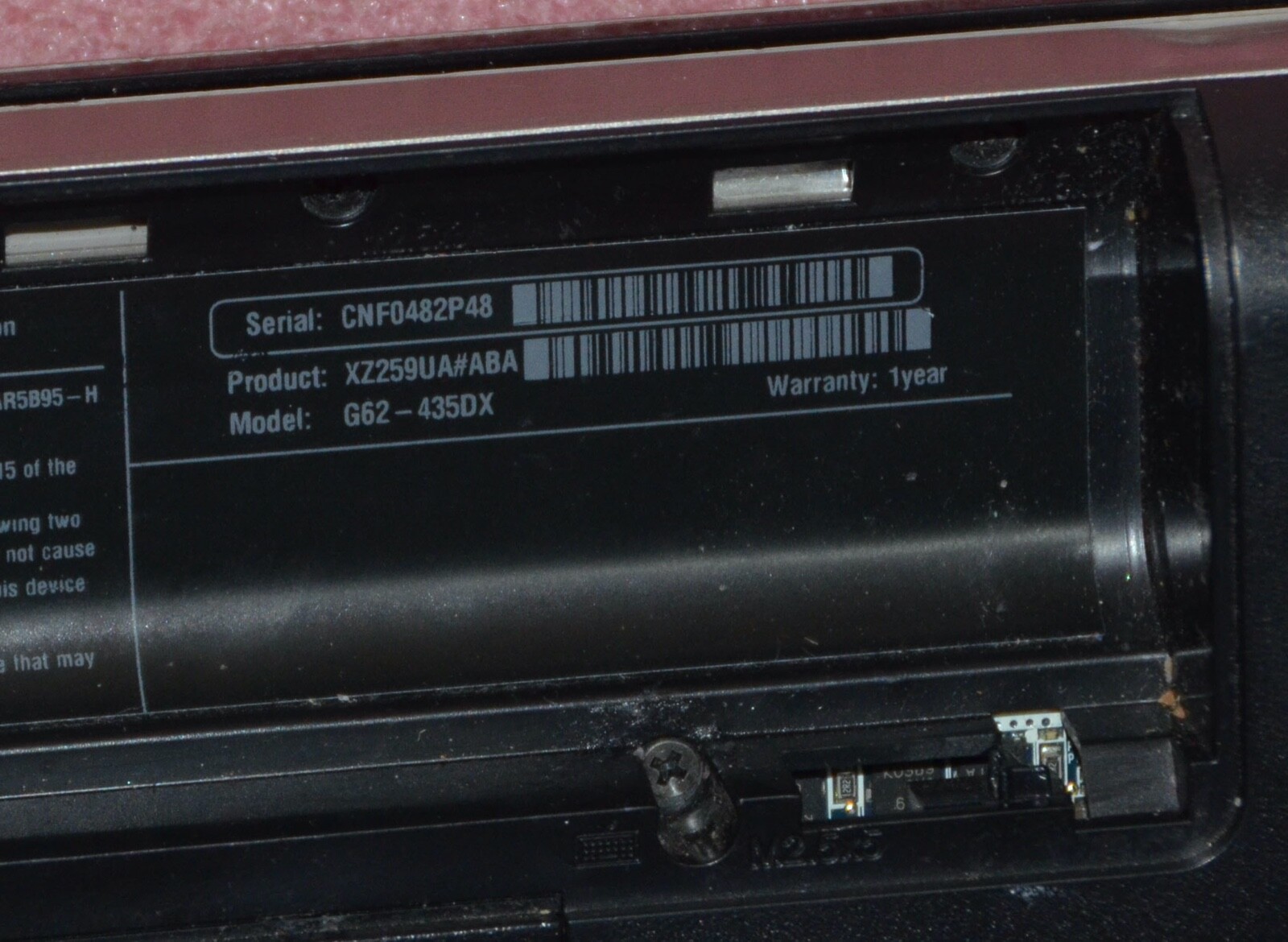 HP G62 laptop__Parts Only__Non-Working.