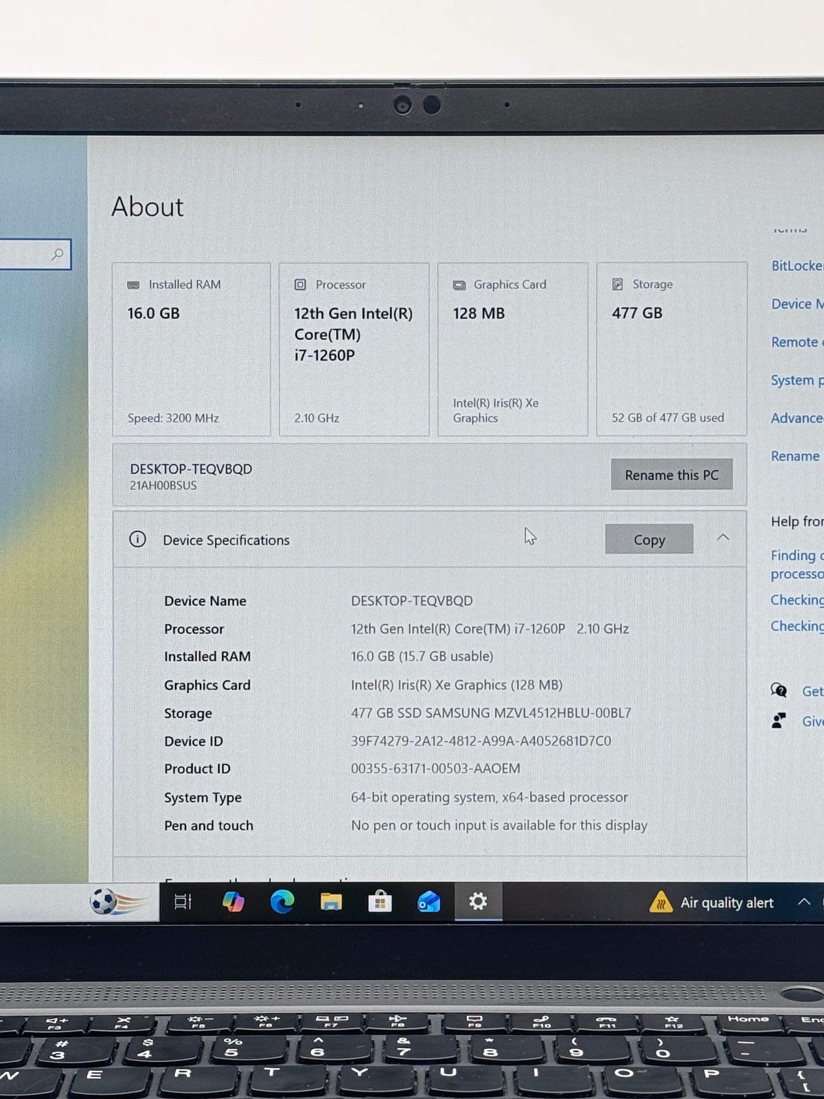 Lenovo ThinkPad T14 Gen 3 14″ Core i7 12th Gen 16GB RAM 512GB Thunder Black