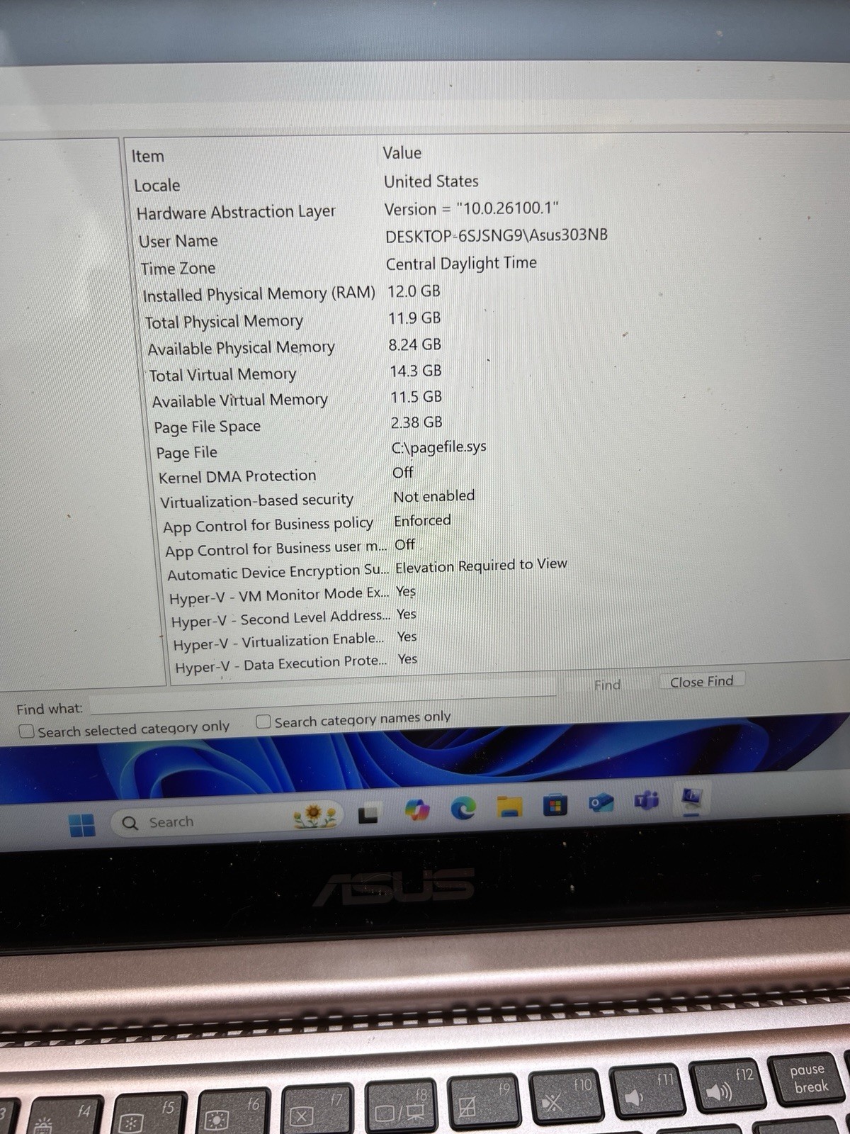 Asus Zenbook UX303UB, I7,12G Ram SSD250 G Nvidia Touch Screen Win 11 Pro No:2