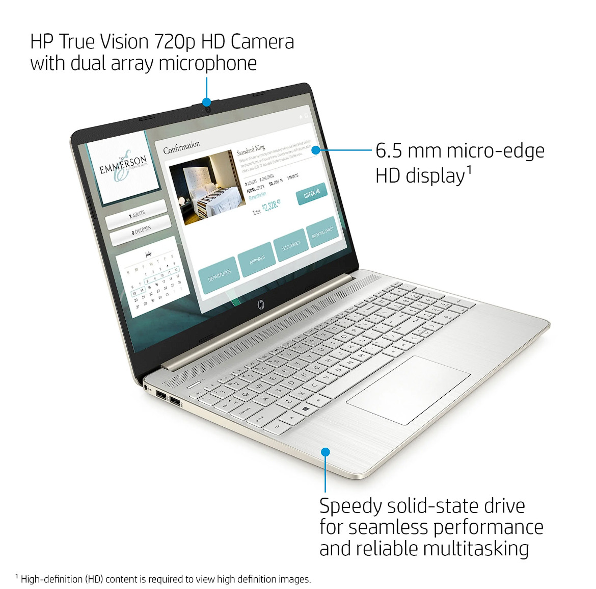 HP 15.6″ HD Athlon Silver 3050U 2.3GHz AMD Radeon Graphics 4GB RAM 128GB SSD
