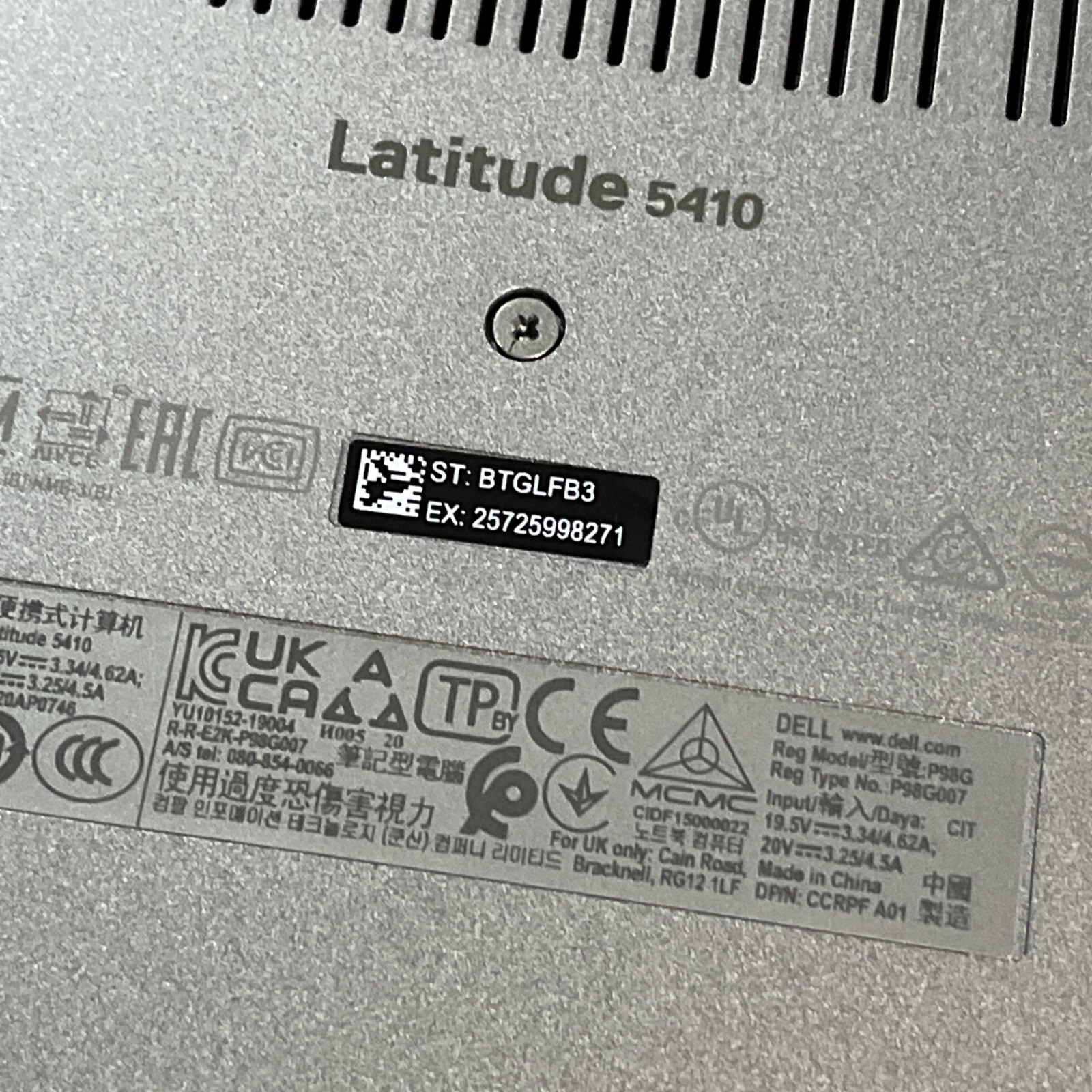 DELL LATITUDE 5410 INTEL CORE I5-10210U 1.60GHZ 16GB RAM NO HD