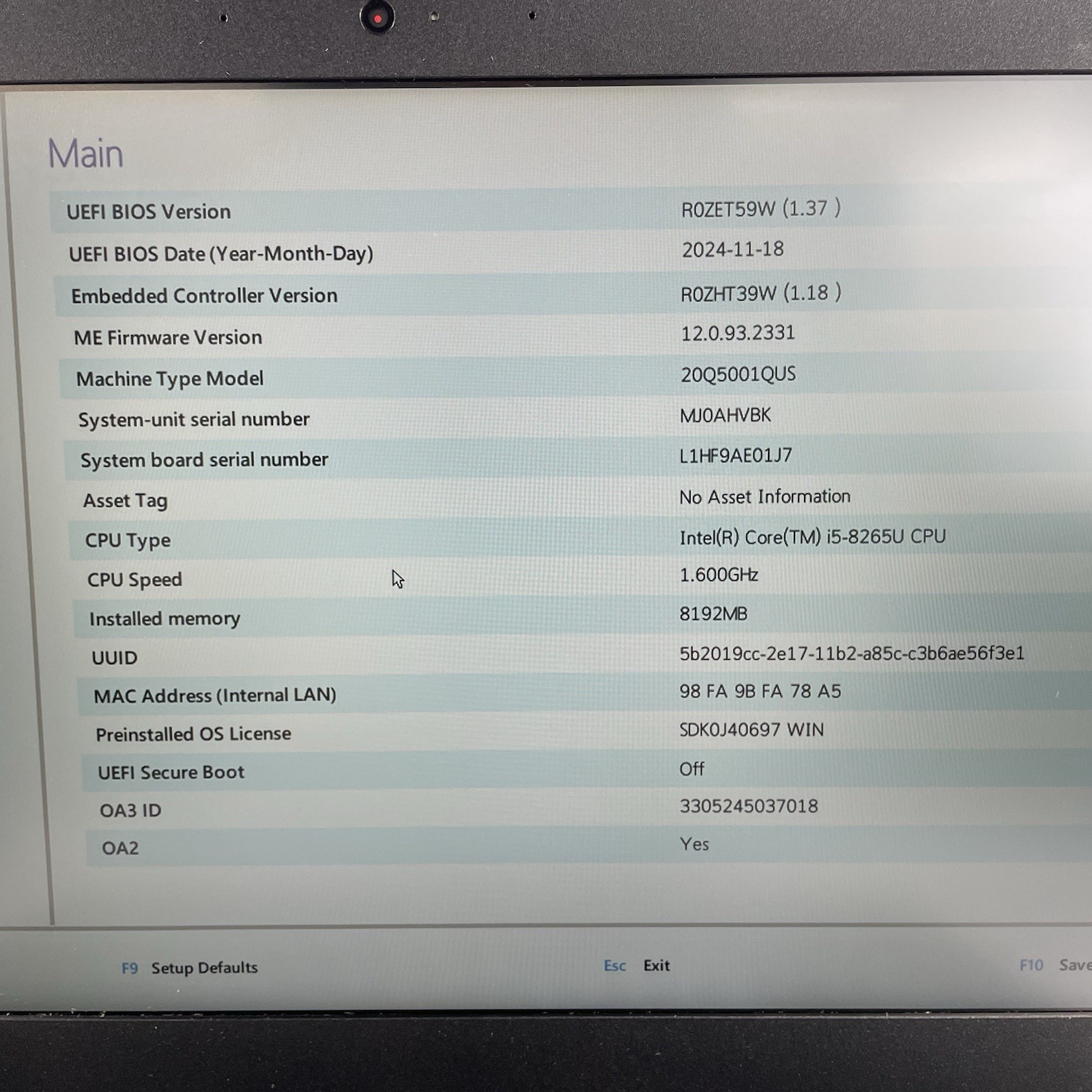 Lenovo ThinkPad L490 14″ i5-8250U 1.60 GHz 8 GB RAM No SSD/OS – Bad Corner