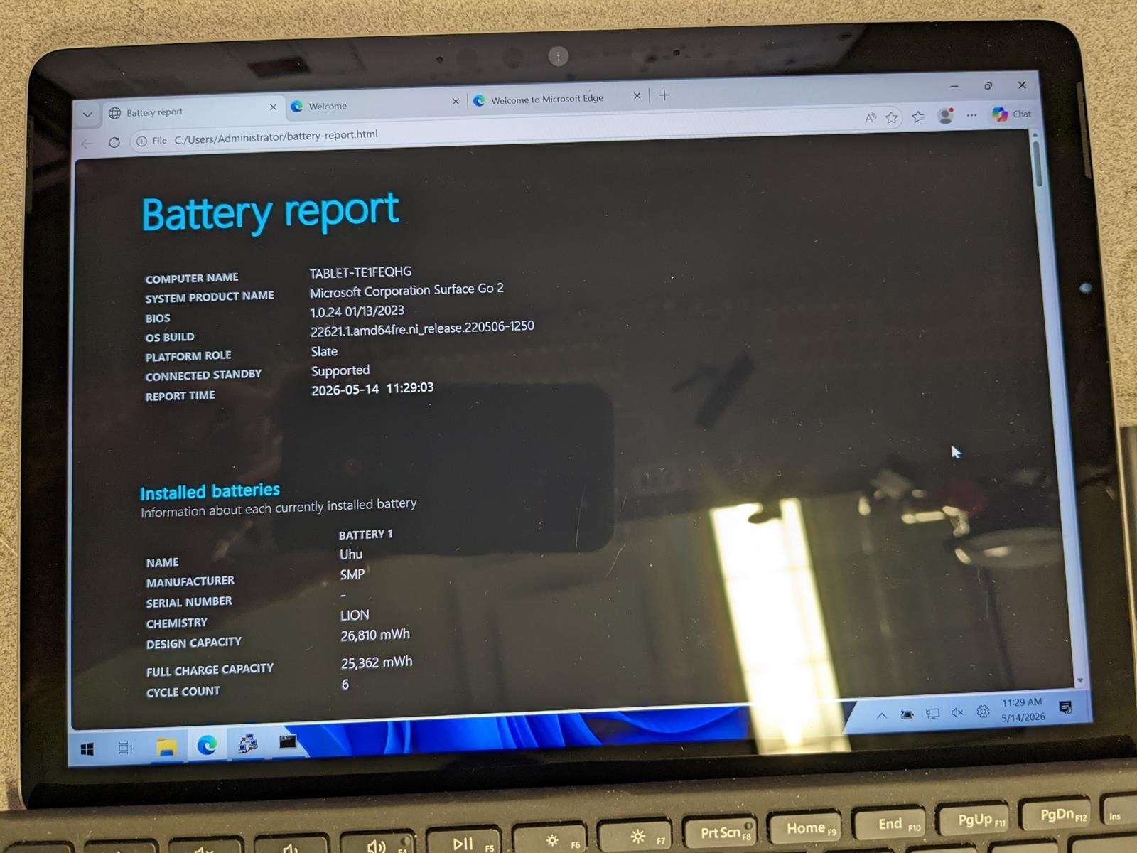 MICROSOFT SURFACE GO 2 1926 M3-8100Y @ 1.1GHz, 4GB RAM, 64GB SSD