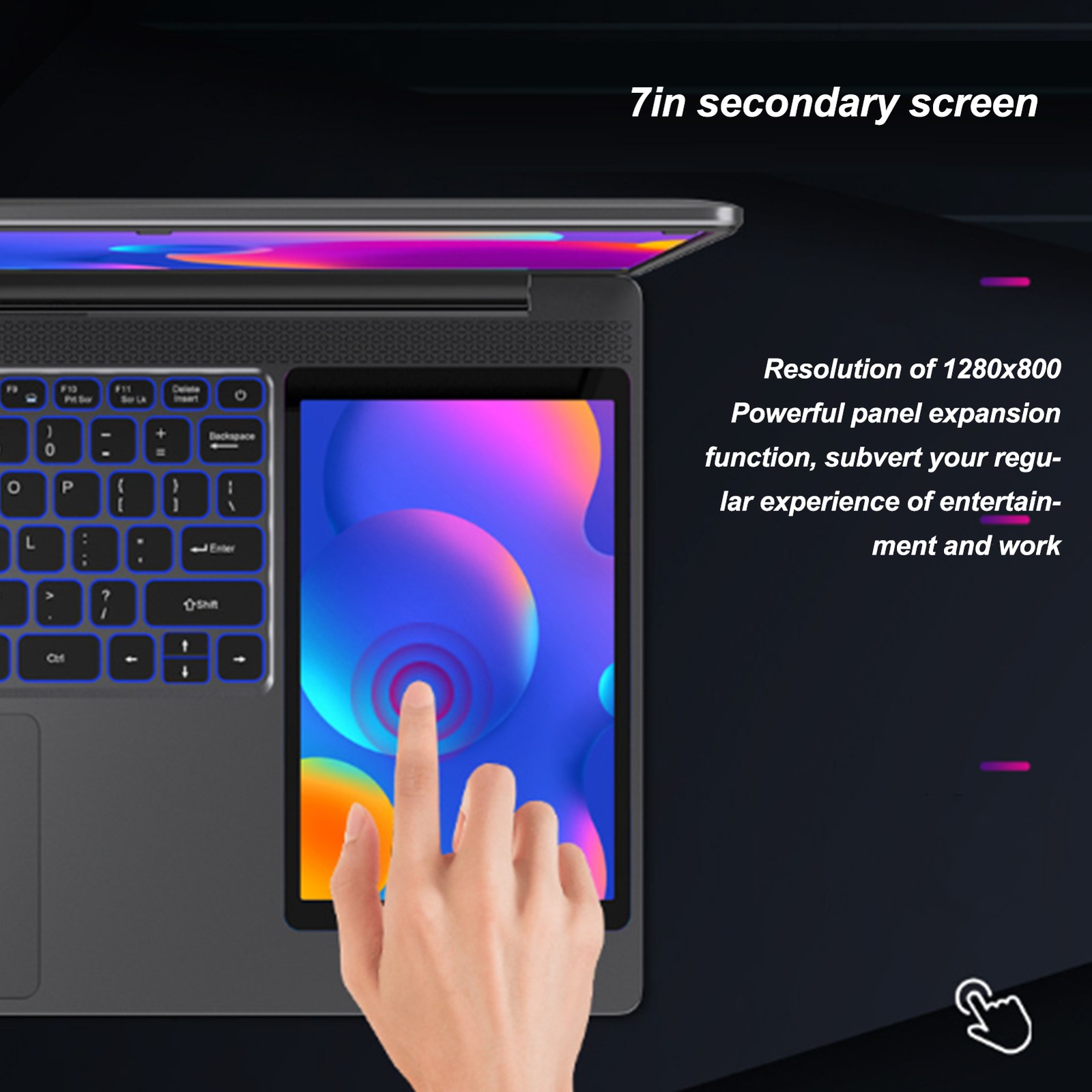 Hot 15.6 Inch Laptop With 7in Touch Screen For 10 11 Dual Screen Laptop⭐