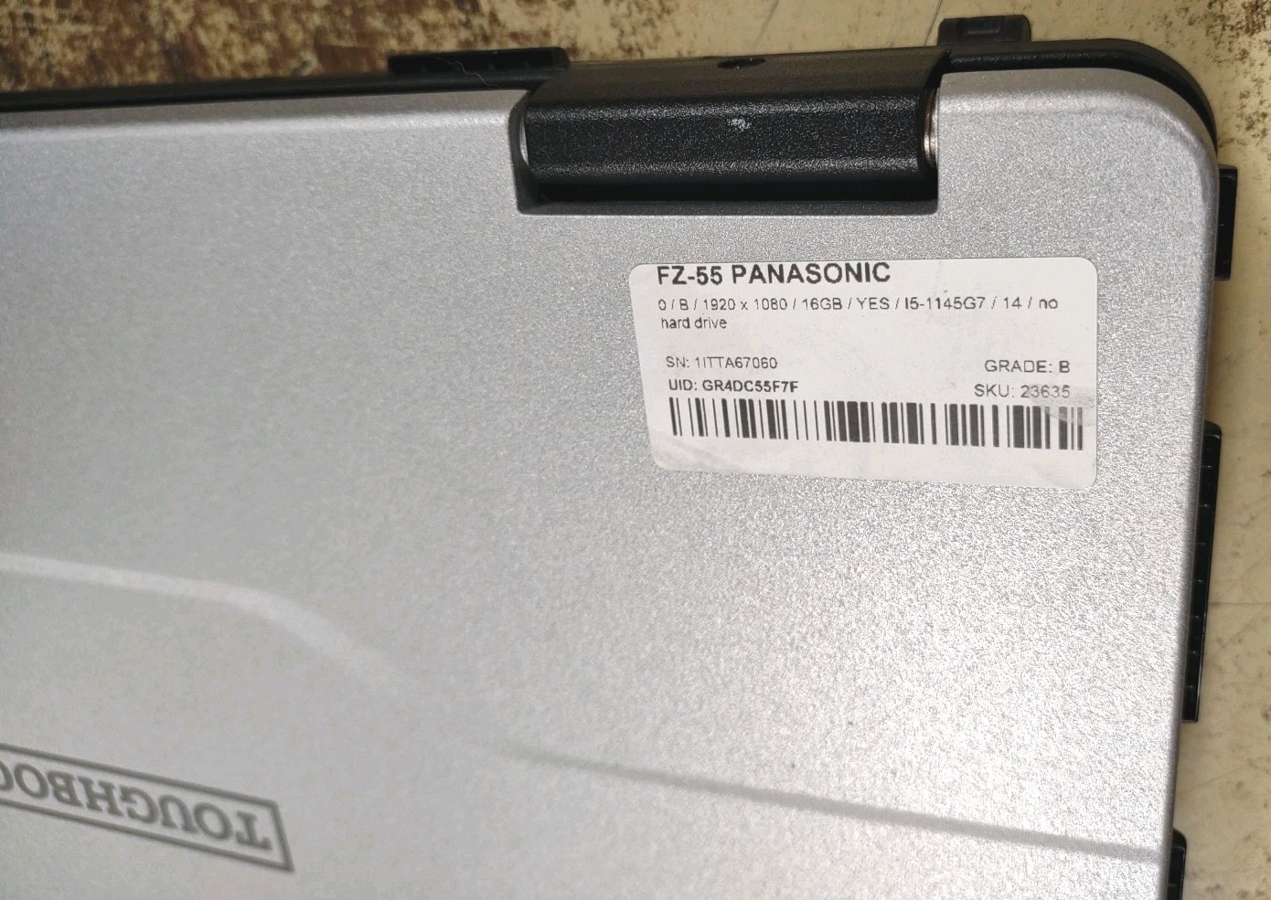 Panasonic ToughBook FZ-55 W/ i5-8365U, 16GB RAM, NO HDD OR HDD COVER. NON TOUCH