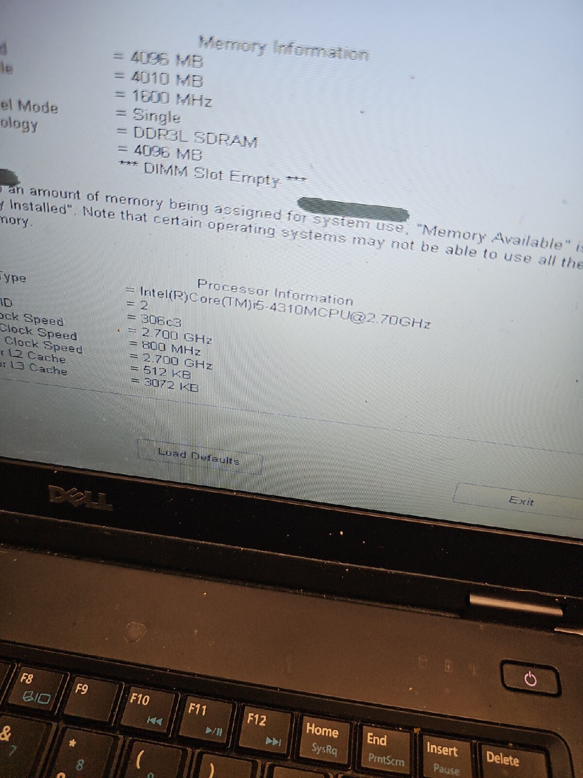 Dell Latitude E6440 NO RAM, i5-4310M, 2.70GHz, NO HDD (AS IS)