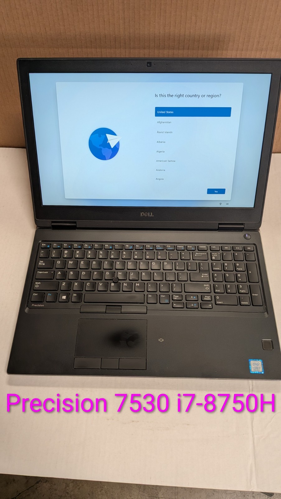 Dell Precision 7530 15.6″ FHD i7-8750H 32GB Ram 512GB Quadro P1000 W11P W/AC