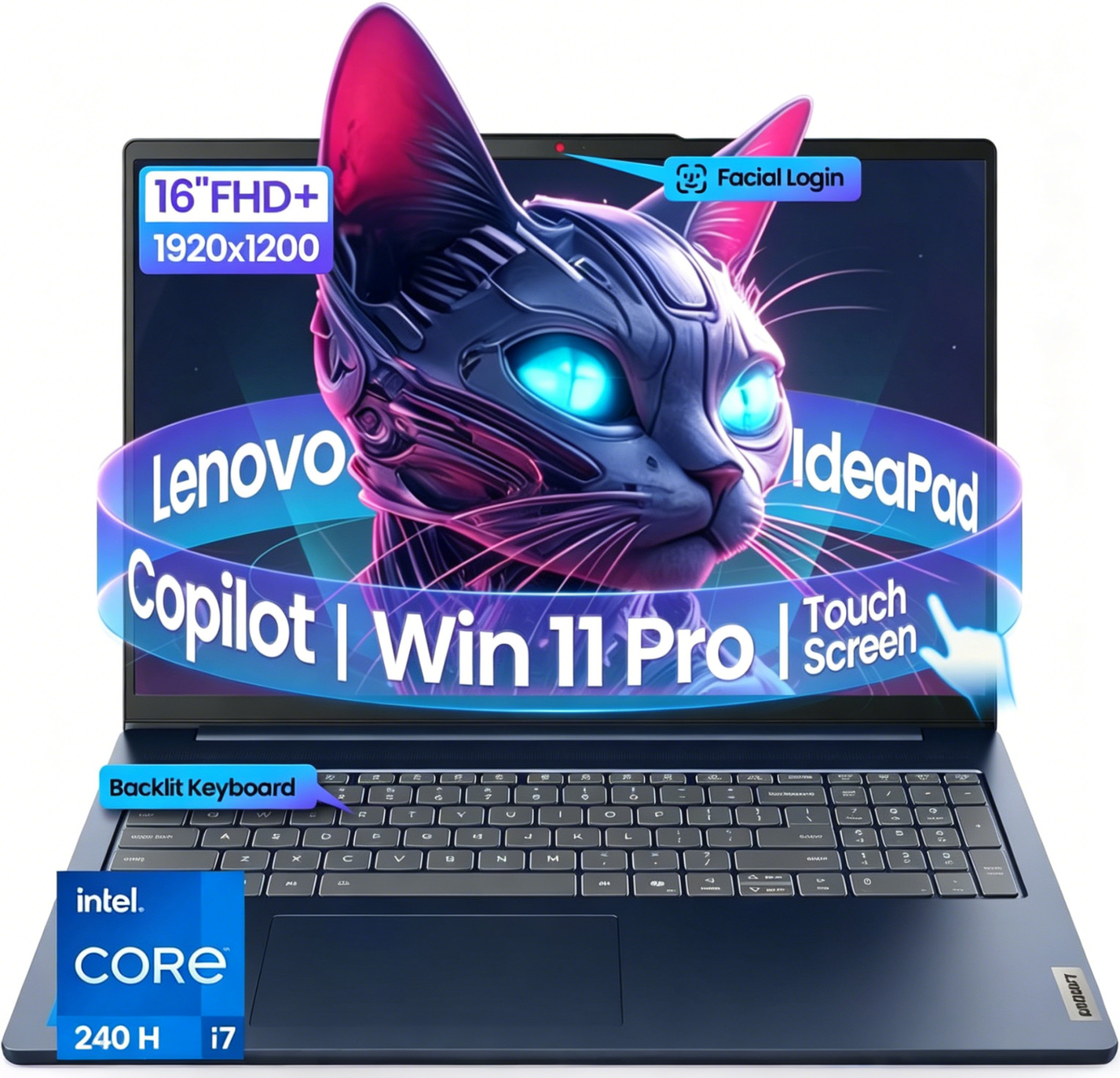 Lenovo IdeaPad 16″ FHD Touchscreen, Intel 10-Core 7 240H, Up to 64GB RAM 2TB SSD