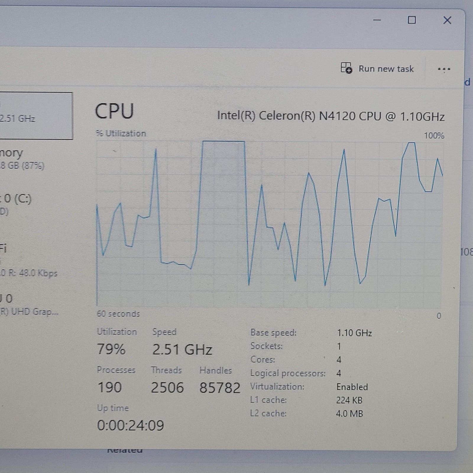 HP Laptop 14-CF2112WM Celeron N4120 1.10Ghz 4GB RAM 64GB SD