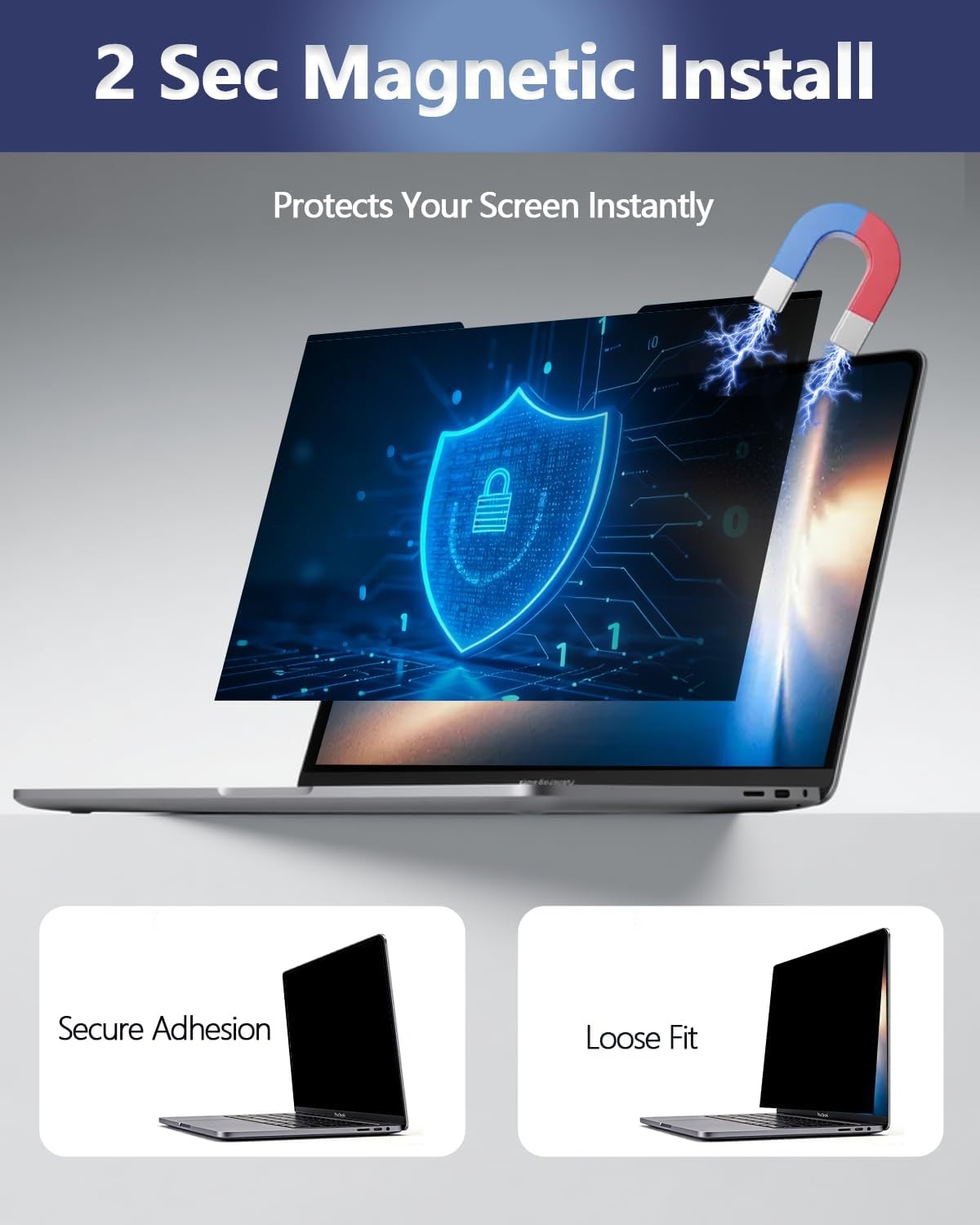 Screen Protector for 14 Inch Laptop – Removable Privacy Shield Anti Glare