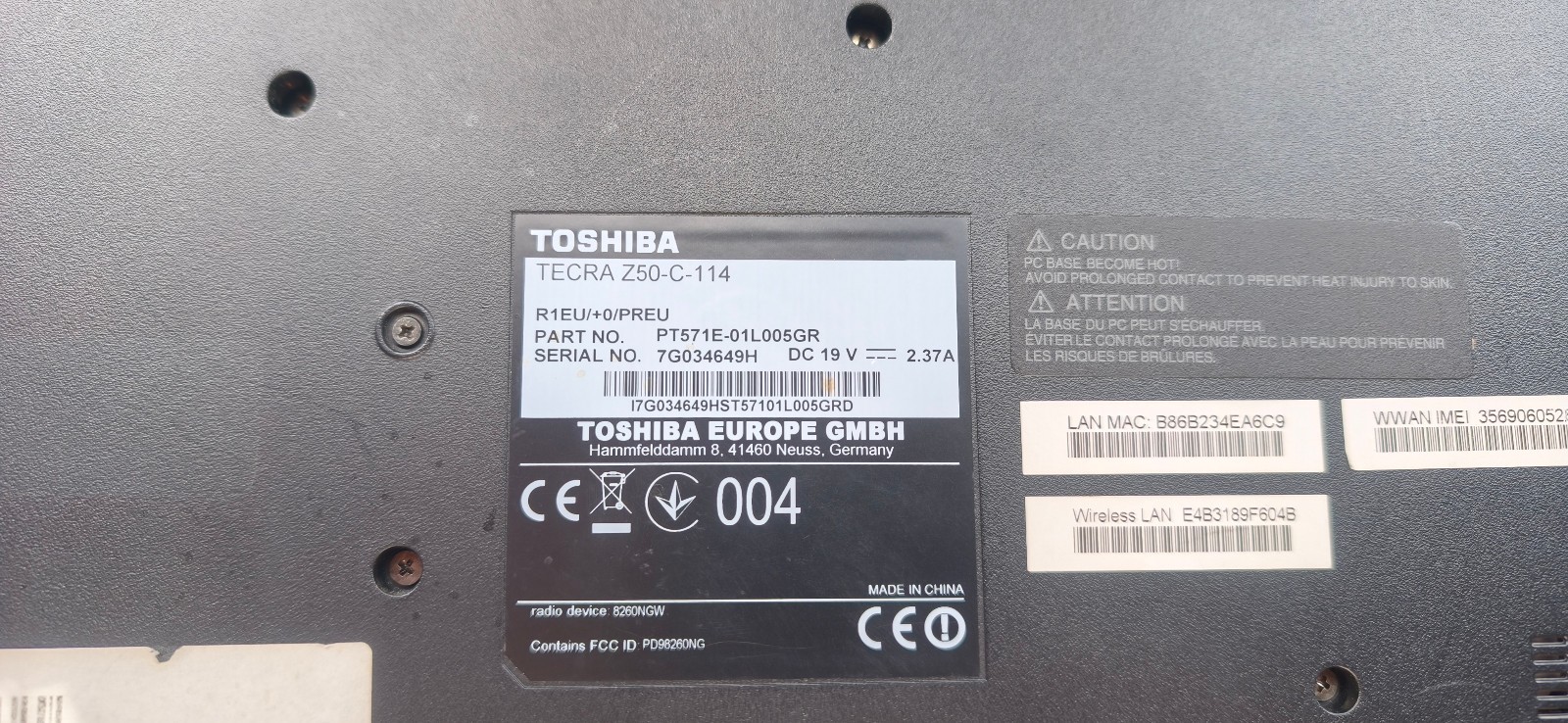 Toshiba Tecra Z50-C-114 Intel Core i5 6th Gen 8GB, 250GB SSD M2 15.6 inch