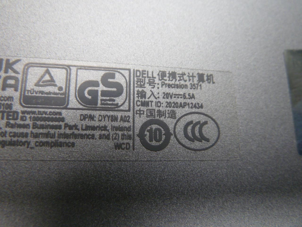 Dell Precision 3571 | 15.6″ 12th Gen i5-12500H WiFi/BT, No SSD/RAM | Bios Locked