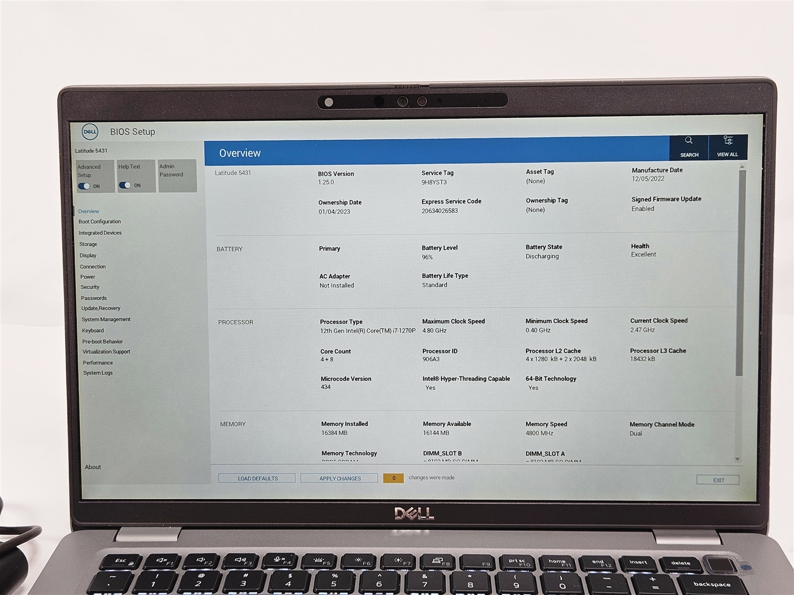 Dell Latitude 5431 16GB 256GB SSD i7-1270P 14″ Iris Xe Thunderbolt 4