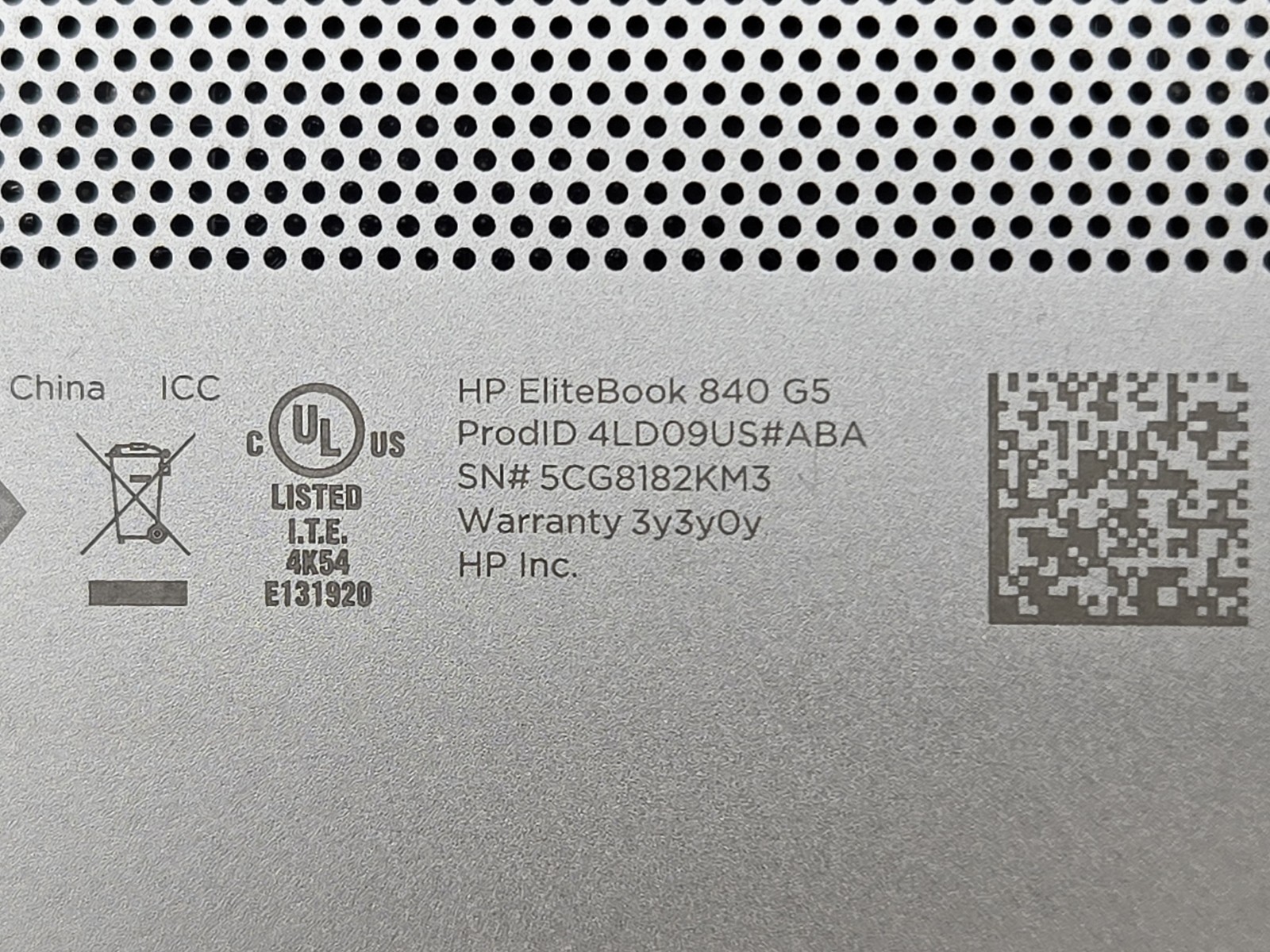 HP EliteBook 850 G5 I7-8650U Backlit FP Reader Motherboard Palmrest *READ*