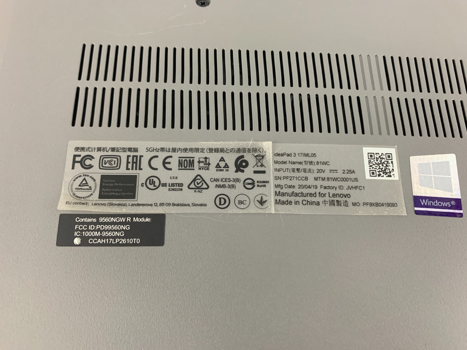 Lenovo IdeaPad 3 17IML05 Laptop Intel Core i3-10110U 2.1GHz 8GB RAM 1TB HDD W11H