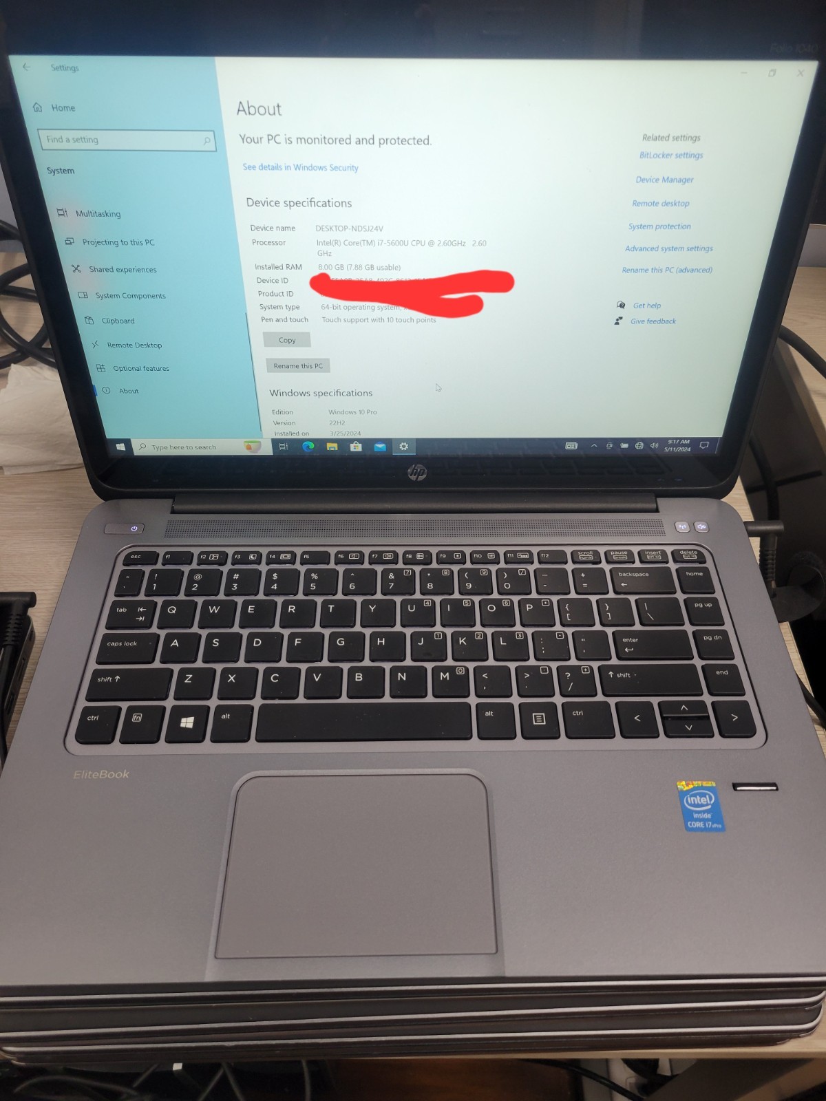 HP EliteBook Folio 1040 G2 i7-5600U 180GB SSD 8GB RAM Win 10 Pro TouchScreen