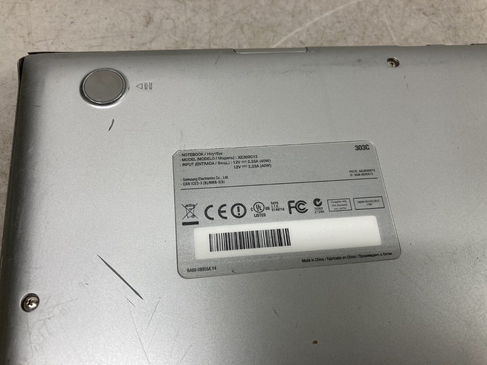 Samsung XE303 C12 Chromebook 11.6 Untested