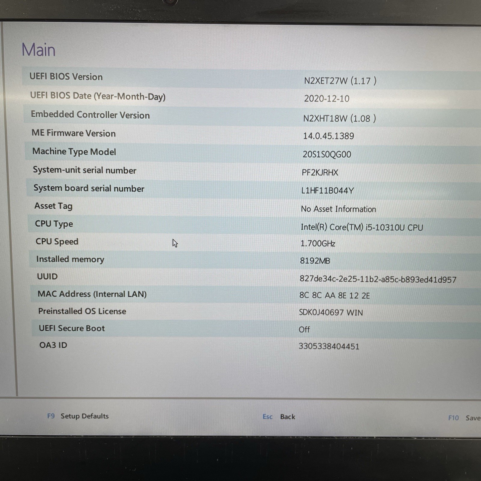 Lenovo ThinkPad T14 Gen 1 14″ i5-10310U 1.70 GHz 8 GB RAM No SSD/OS/AC/Batt