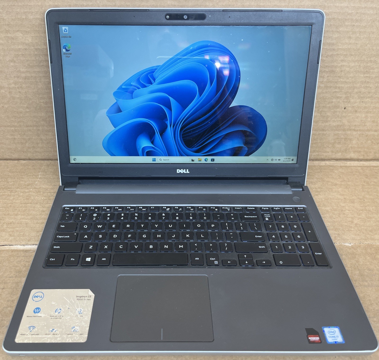 Dell Inspiron 15 5000, Intel i7-6500 @2.50GHz, 16GB RAM, 256GB SSD, W11P