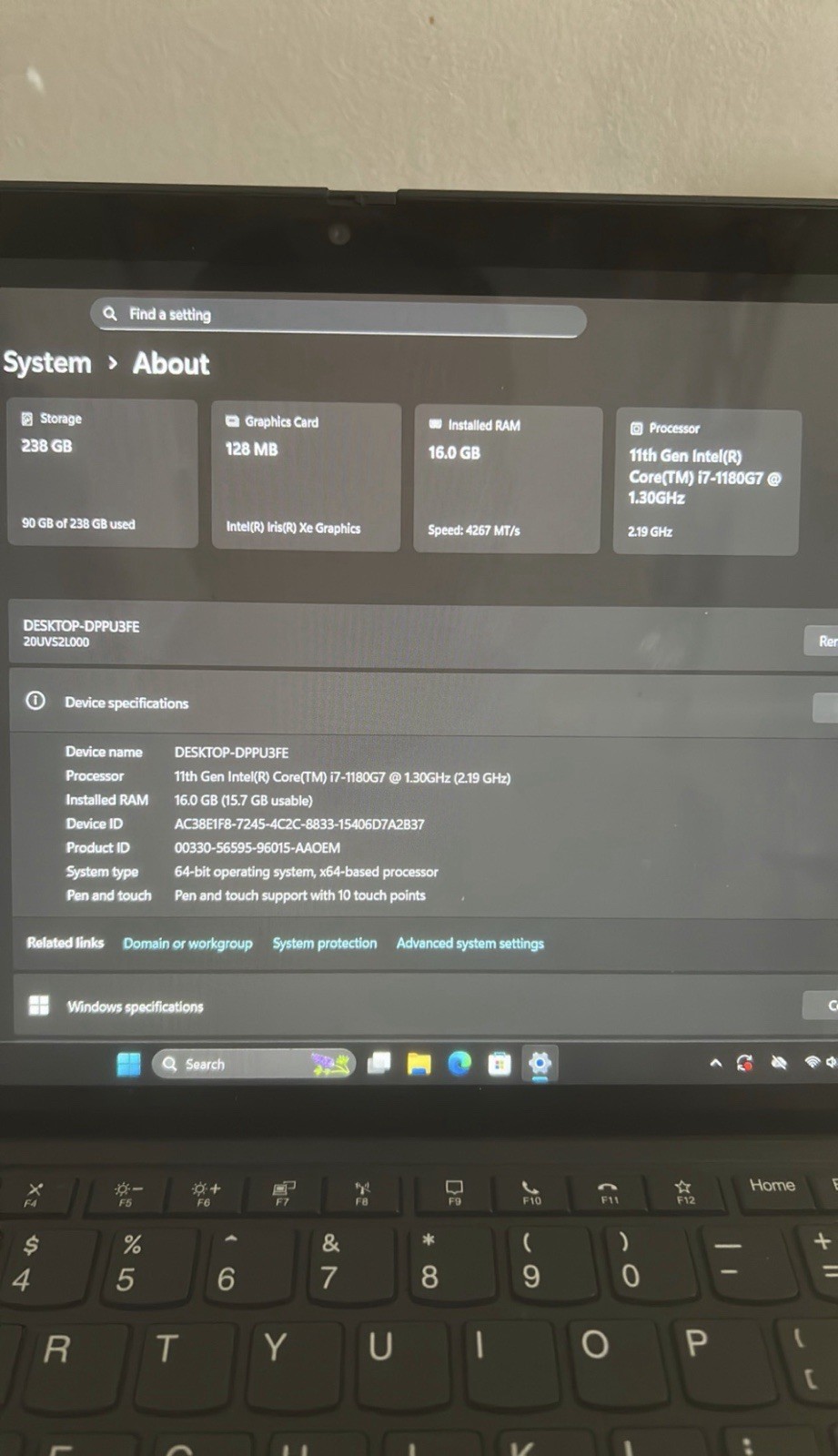 Lenovo ThinkPad X12 Detachable Gen 1 FHD+ i7-1180G7 1.30GHz 16GB 256GB SSD
