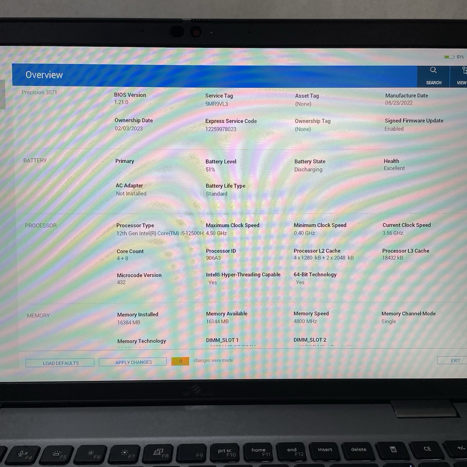 Dell Precision 3571 15.6″ i5-12500H 3.76 GHz 16 GB RAM No SSD/OS/AC
