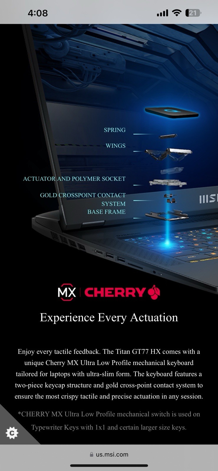 MSI Titan GT77 HX 13VH 17.3″ (2TB SSD, I9-13980HX, 4080, 64gb DDR5)