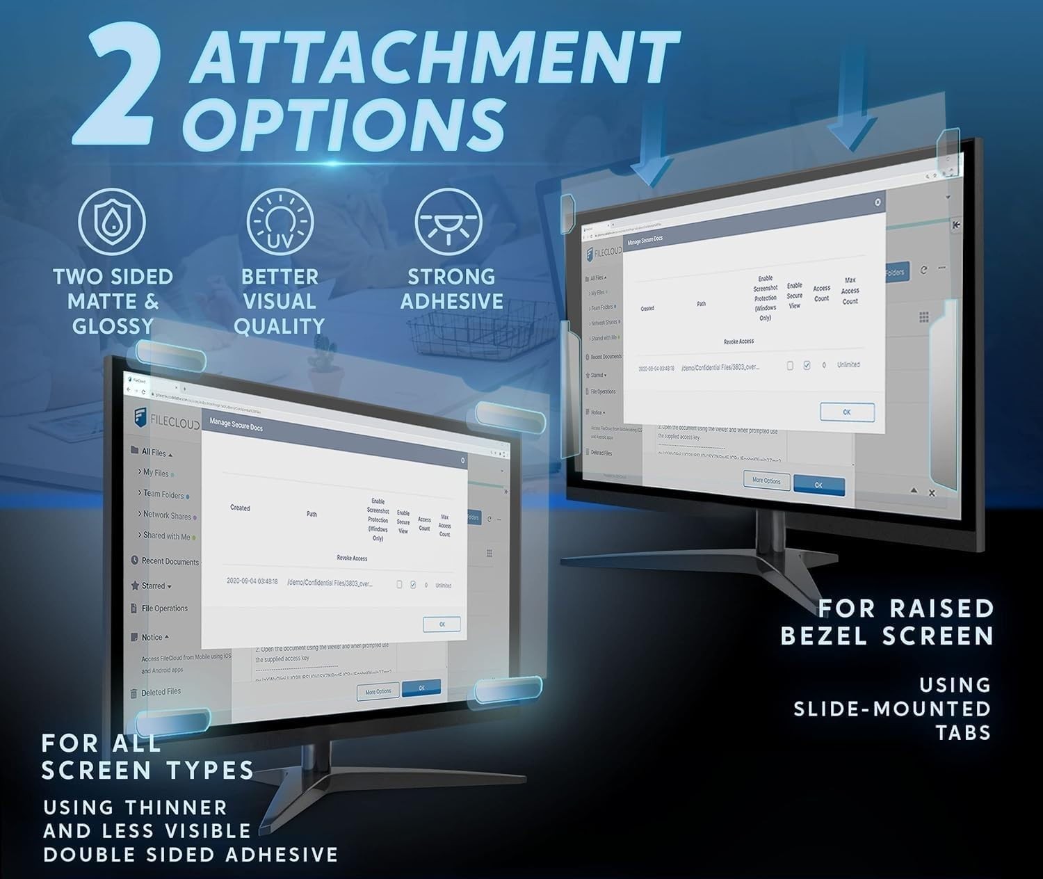 24 inch Removable Anti-Glare Blue Light Screen Protector for 16:9 Computer Monit