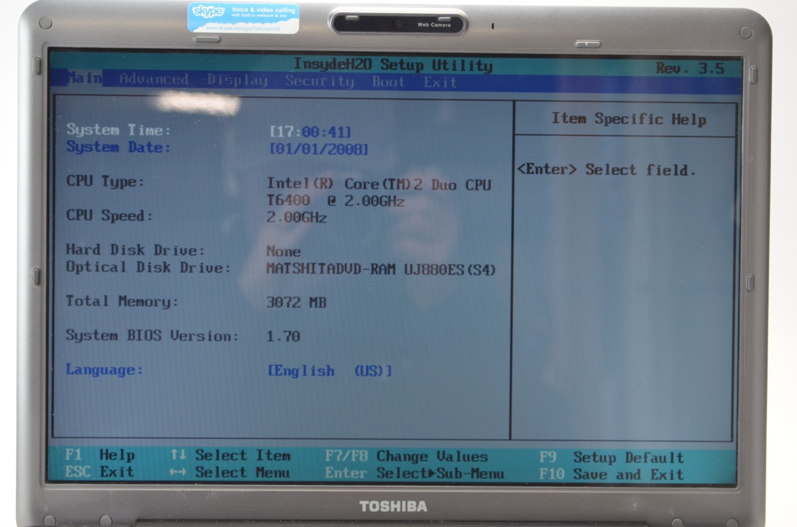 Toshiba Satellite A305-S6905 15″ Laptop Core 2 Duo T6400 2GHz 3 GB RAM PARTS
