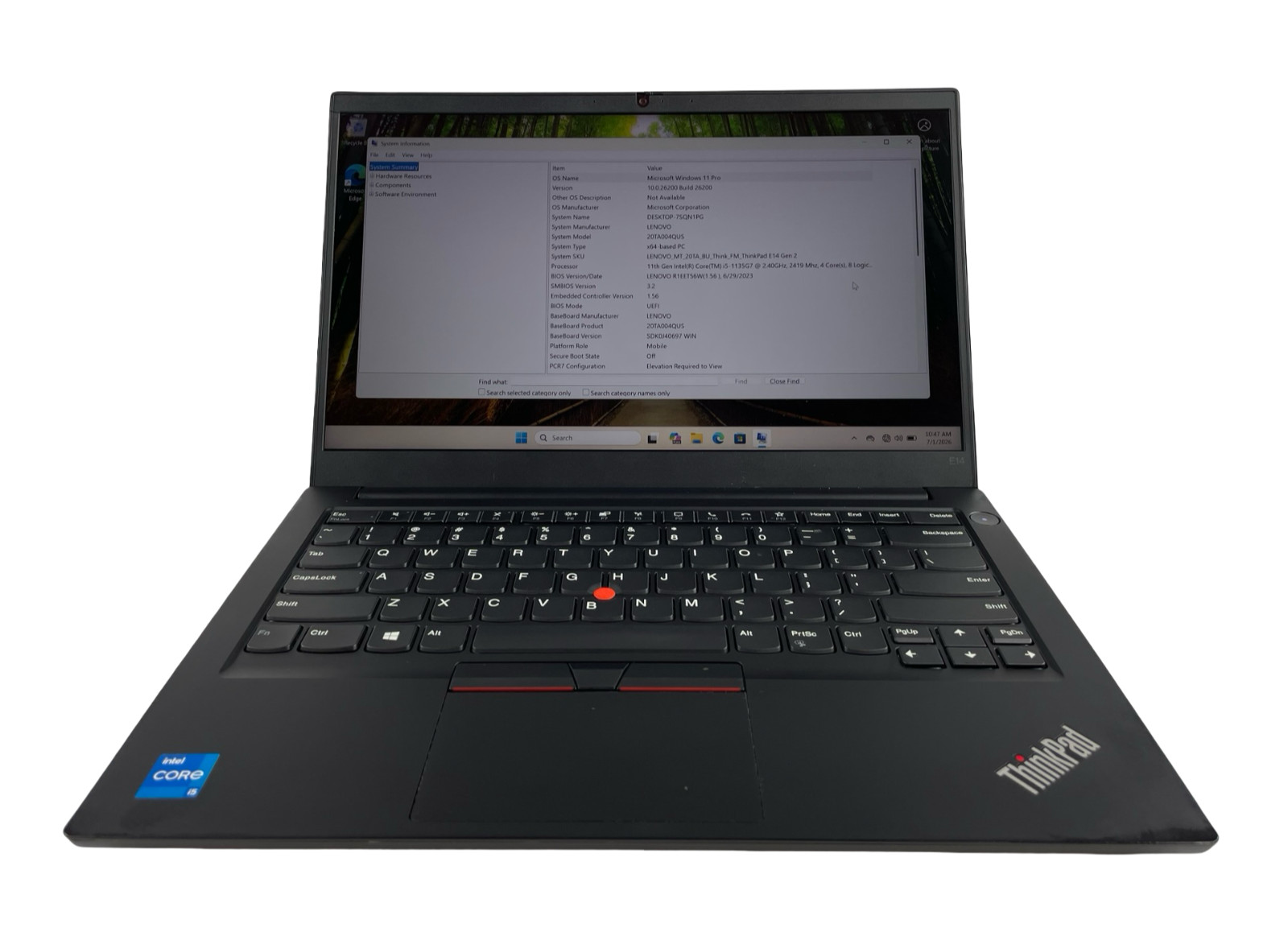 Lenovo ThinkPad E14 Gen 2 – Core i5 1135G7 2.4GHz 8GB 128GB, WIN11P, W/OUT AC