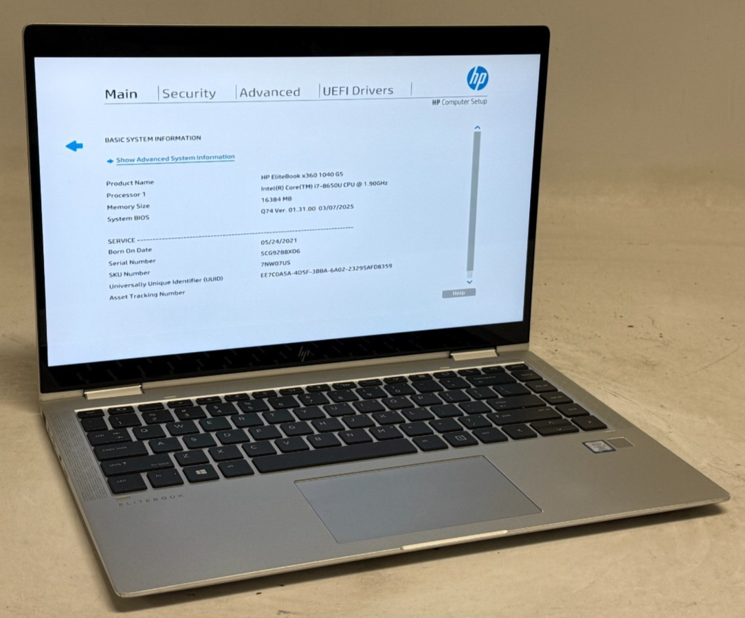 HP EliteBook x360 1040 G5 2in1 14″ (i7-8650u – 16GB RAM – 256GB SSD – Win11Home)