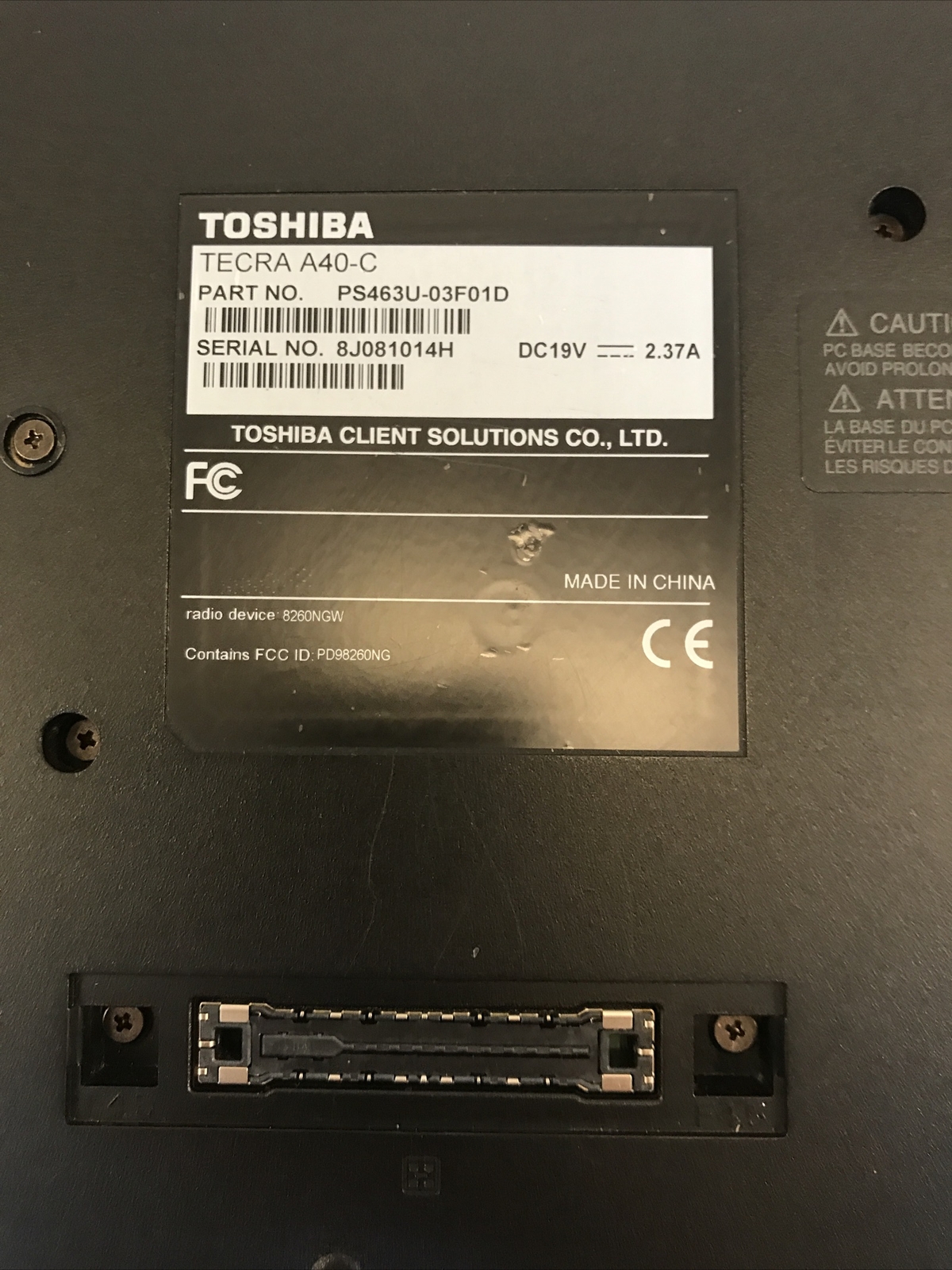 Toshiba Tecra A40-C i5-6200U 2.40GHz 4GB Ram No HDD Boot to BIOS