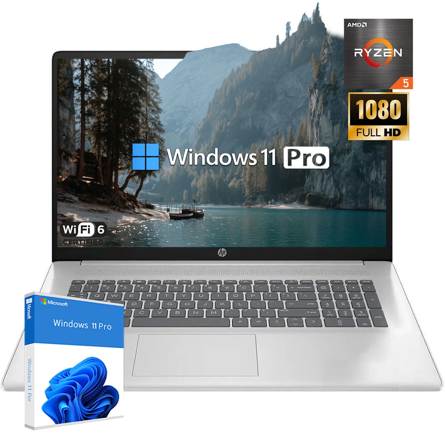 HP 17.3″ Laptop Computer UpTo 4.3GHz AMD R5-7430U UP TO 64GB RAM 4TB | Win11Pro