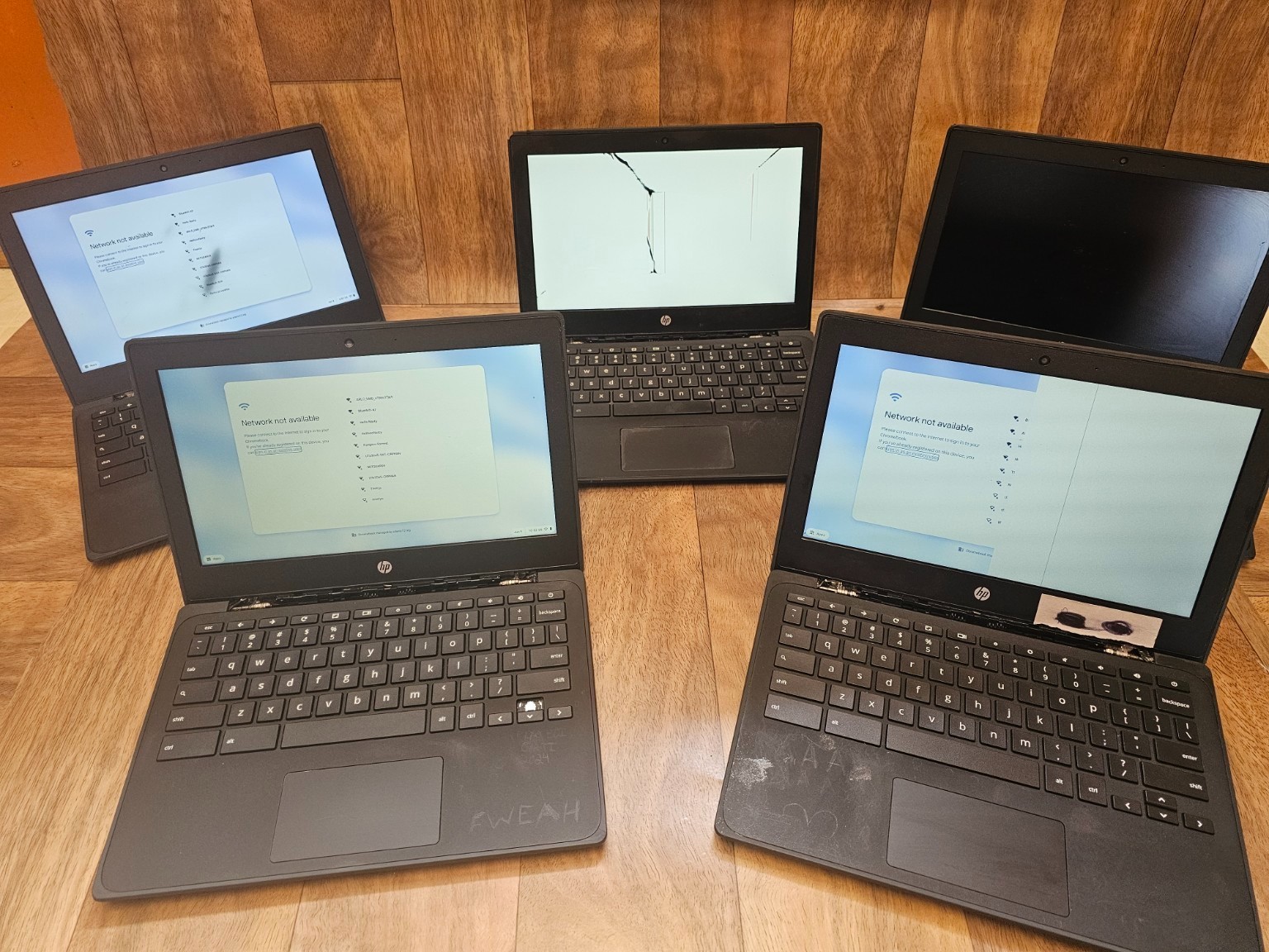 Lot of 5 HP Chromebook 11 G9 EE 11MK 11.6″ 4GB 32GB Parts Repair AS-IS