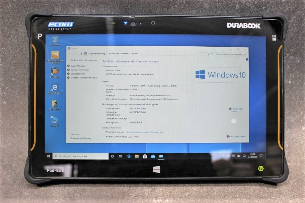 Durabook Pad-EX01 Industrial Tablet Intel Core i5-5200U 2.2GHz 4GB Ram 43031